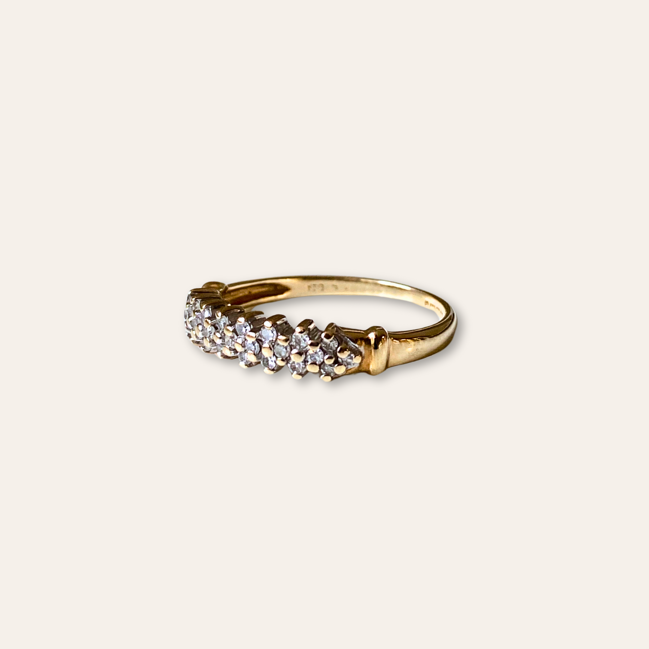 Diamant Rij Cluster Ring