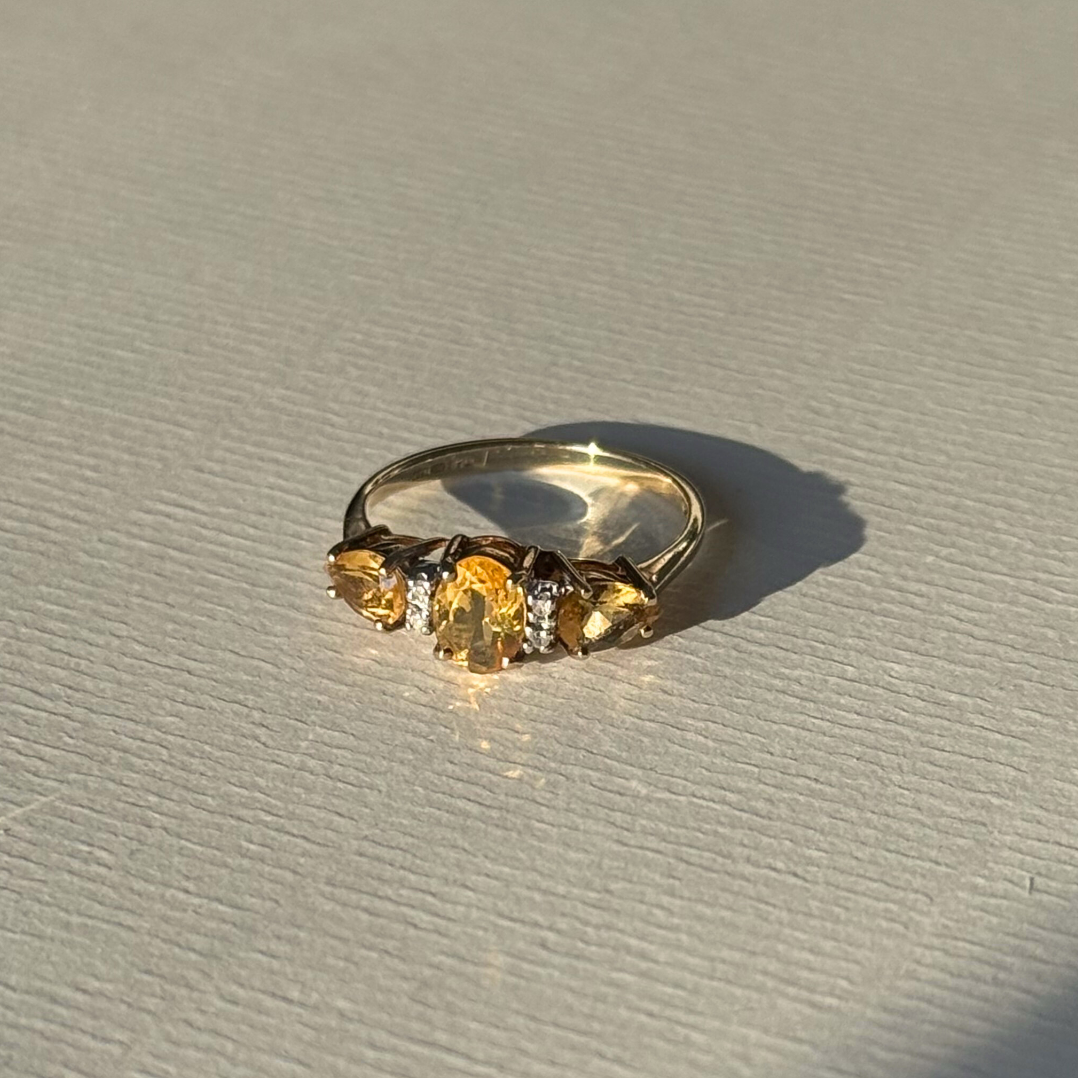 Citrien & Diamant Trilogie Ring