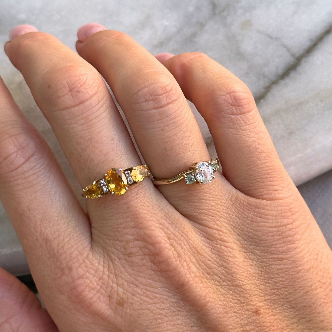 Luna | Citrien & Diamant Trilogie Ring