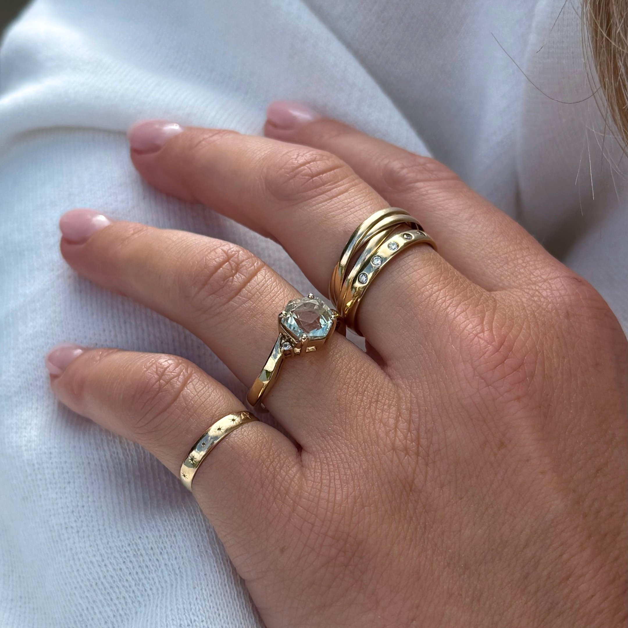 Topaas & Diamant Ring