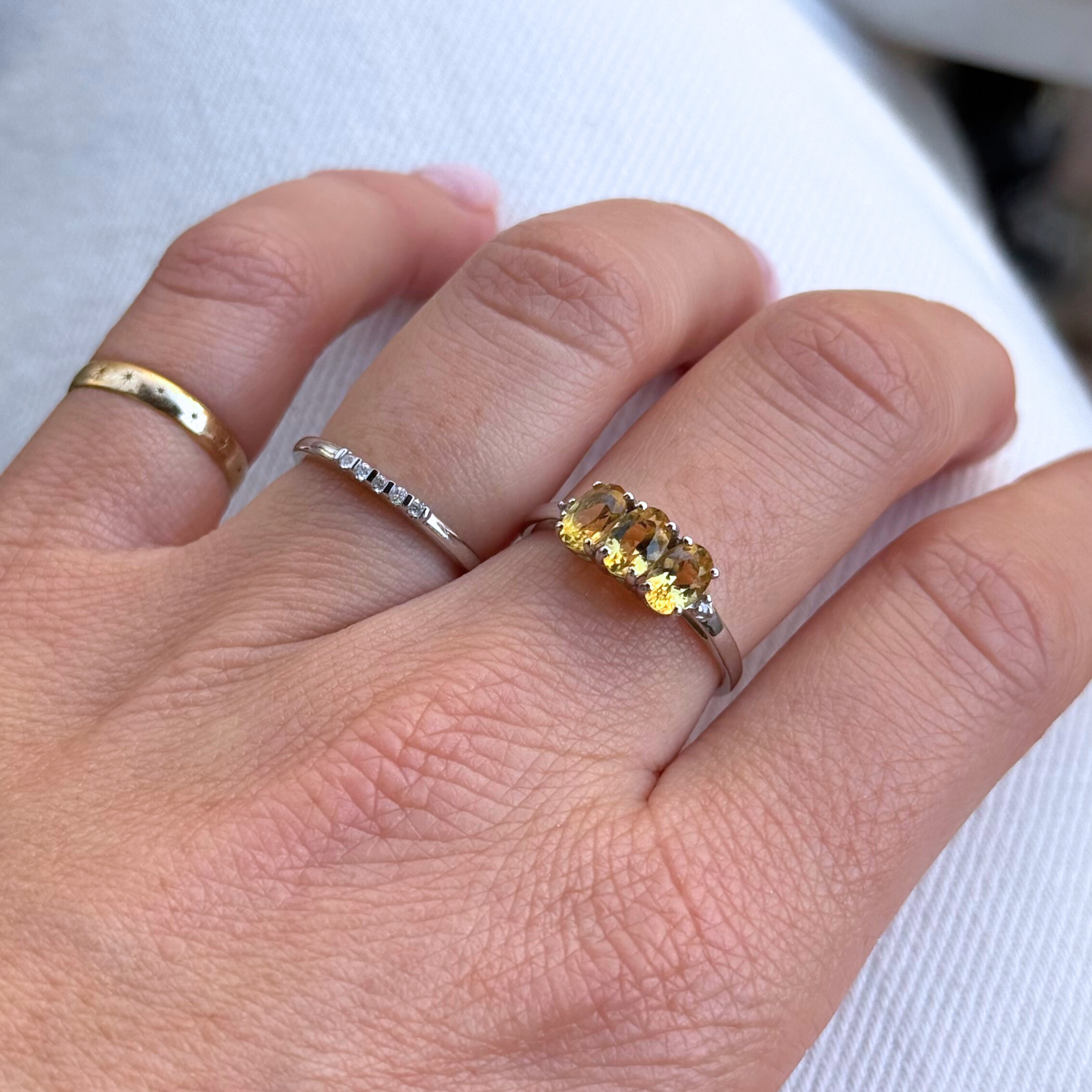 Apatiet & Diamant Ring Witgoud