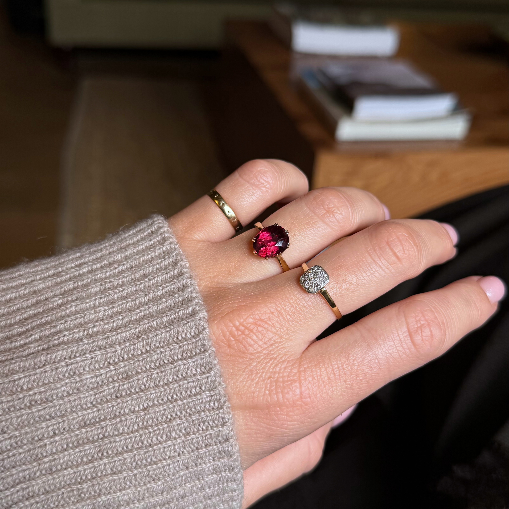 Rhodoliet Granaat Solitair Ring | 18k