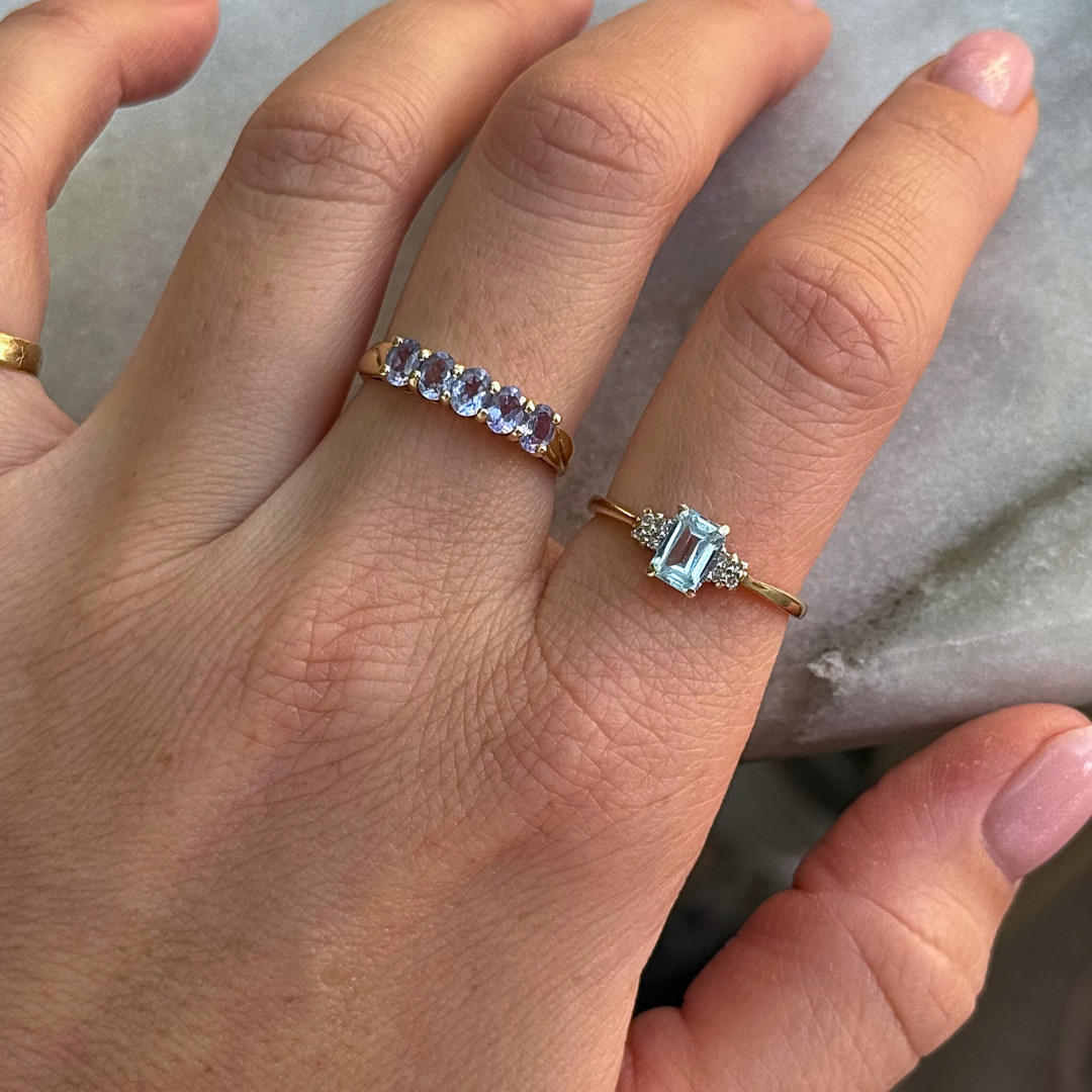Antonia | Aquamarijn & Diamant Ring