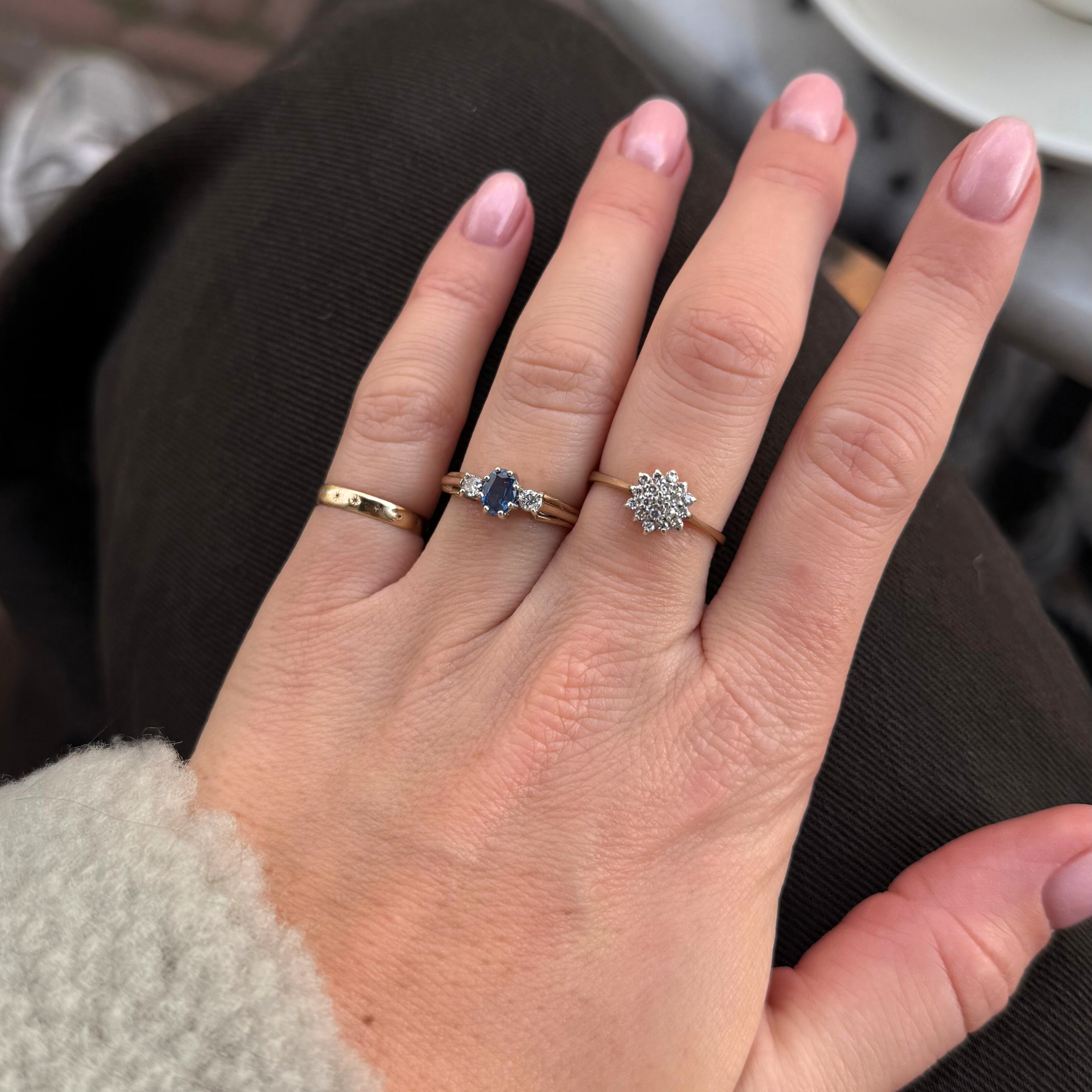 Tanzaniet & Diamant Trilogie Ring