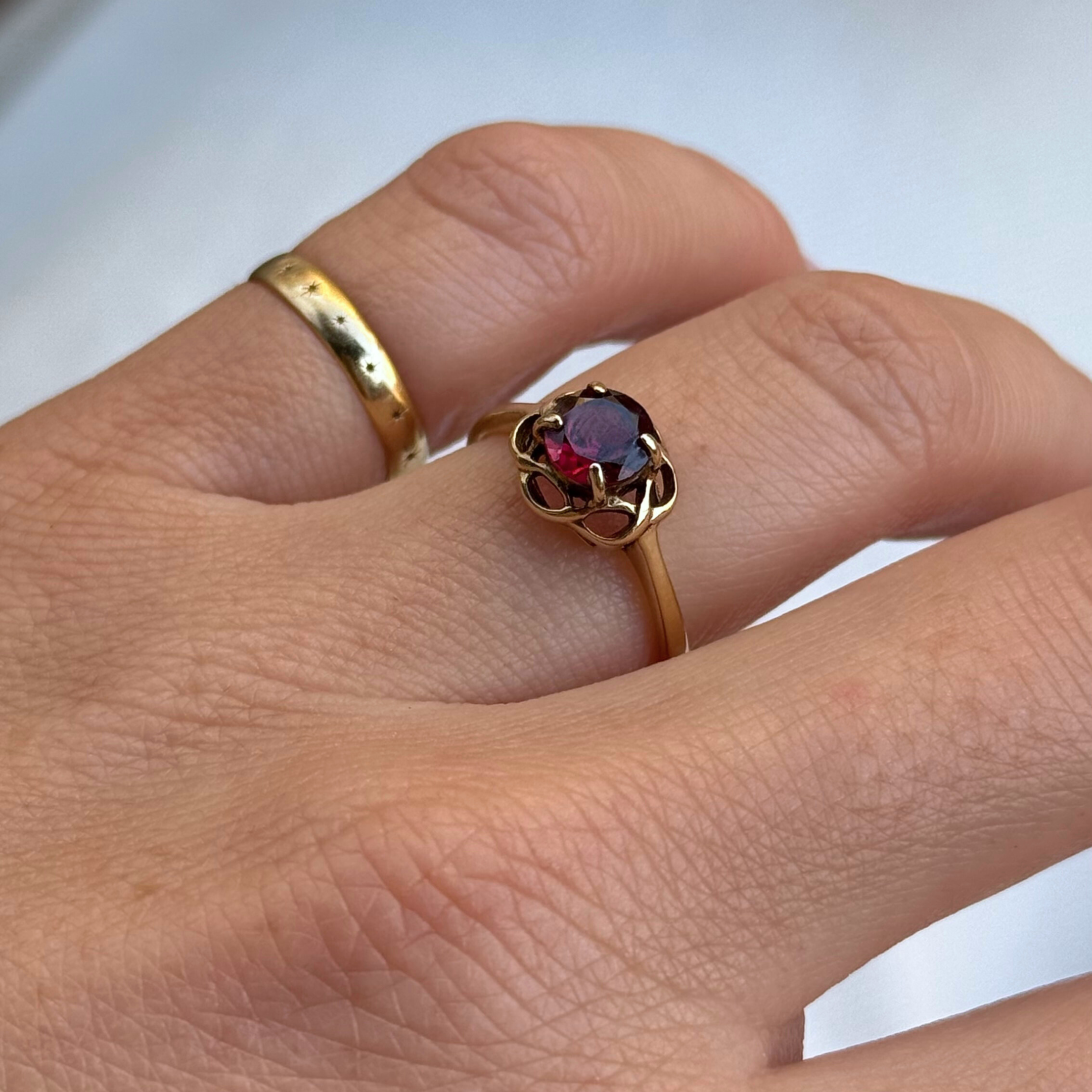 Granaat Bloem Ring