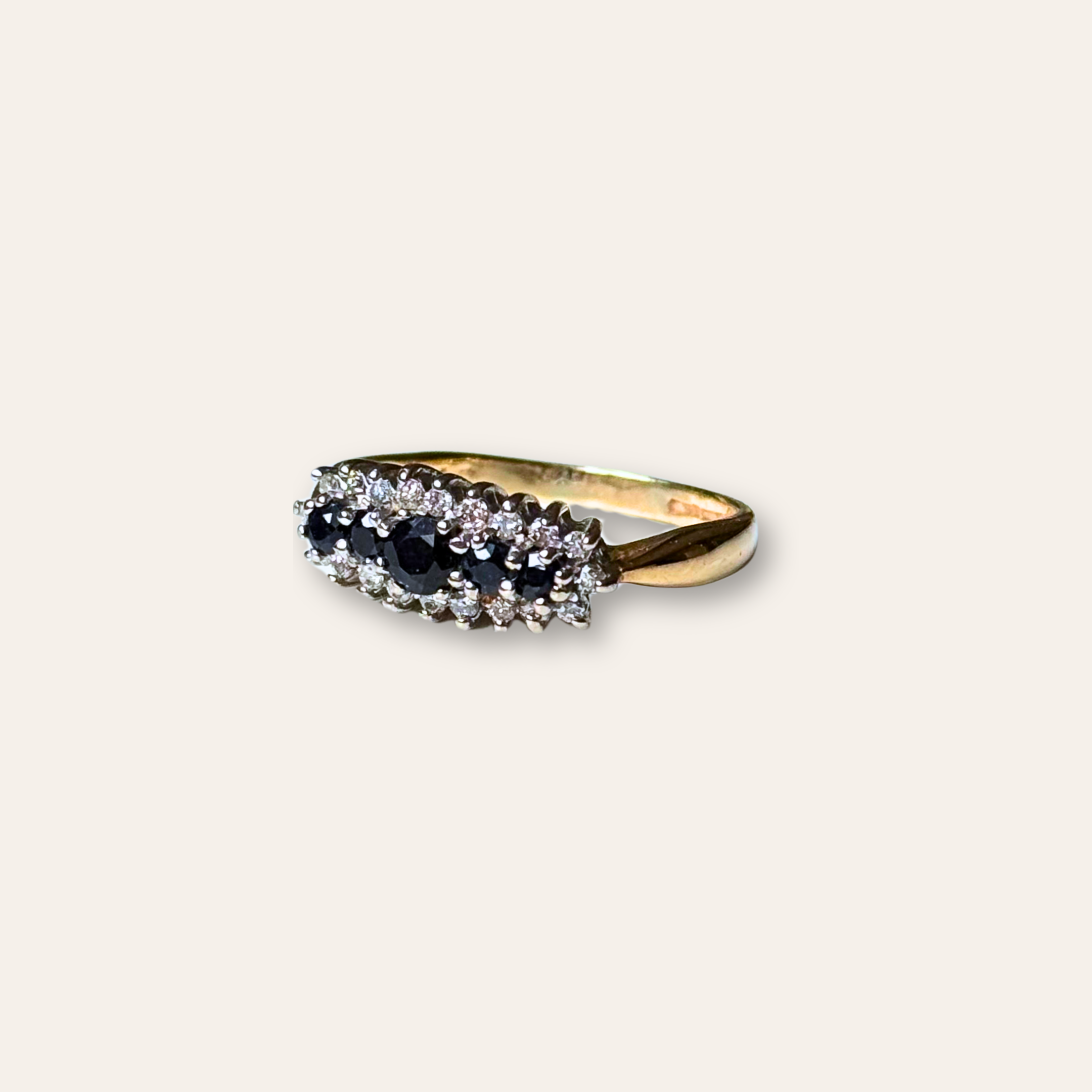 Saffier & Diamant Rij Ring