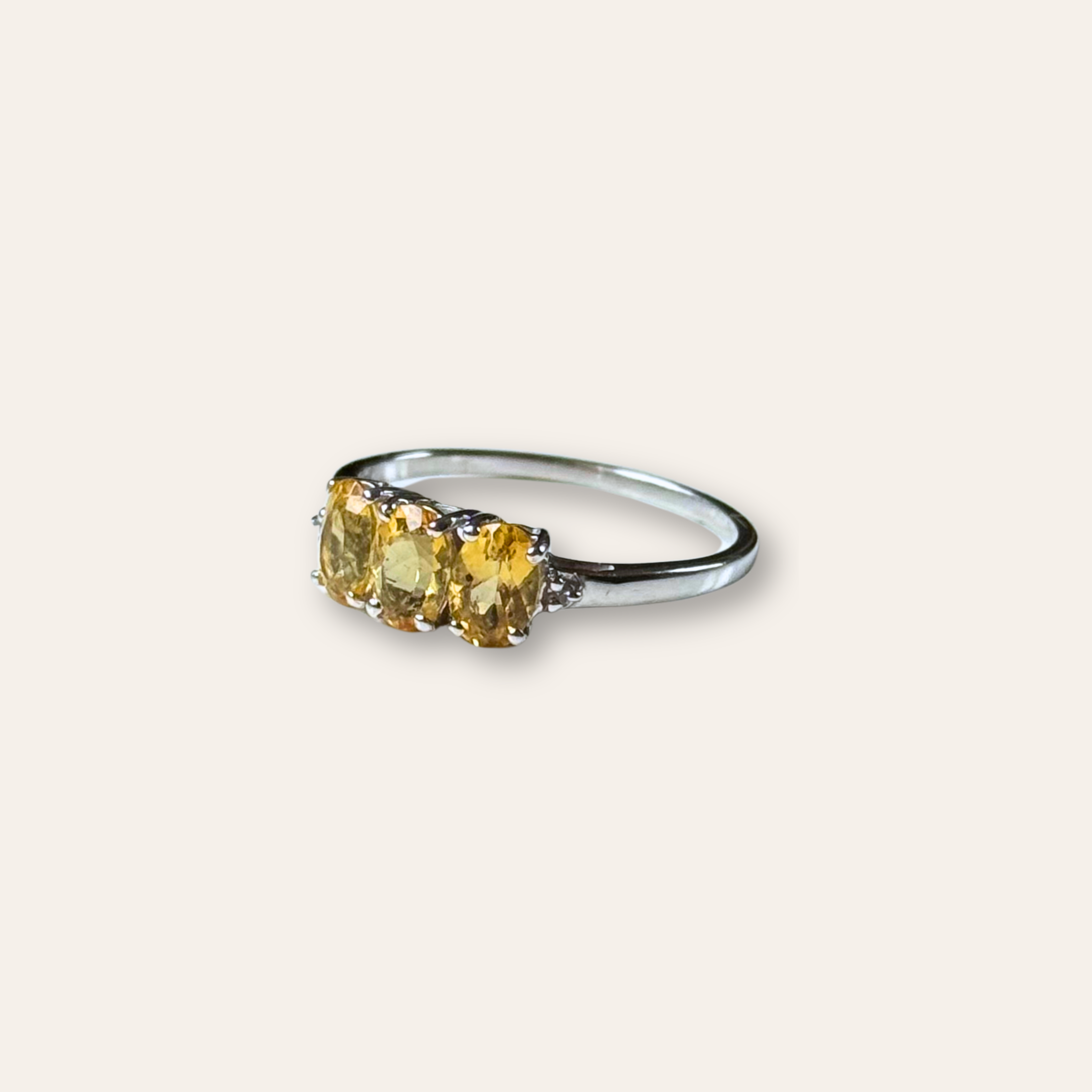 Apatiet & Diamant Ring Witgoud