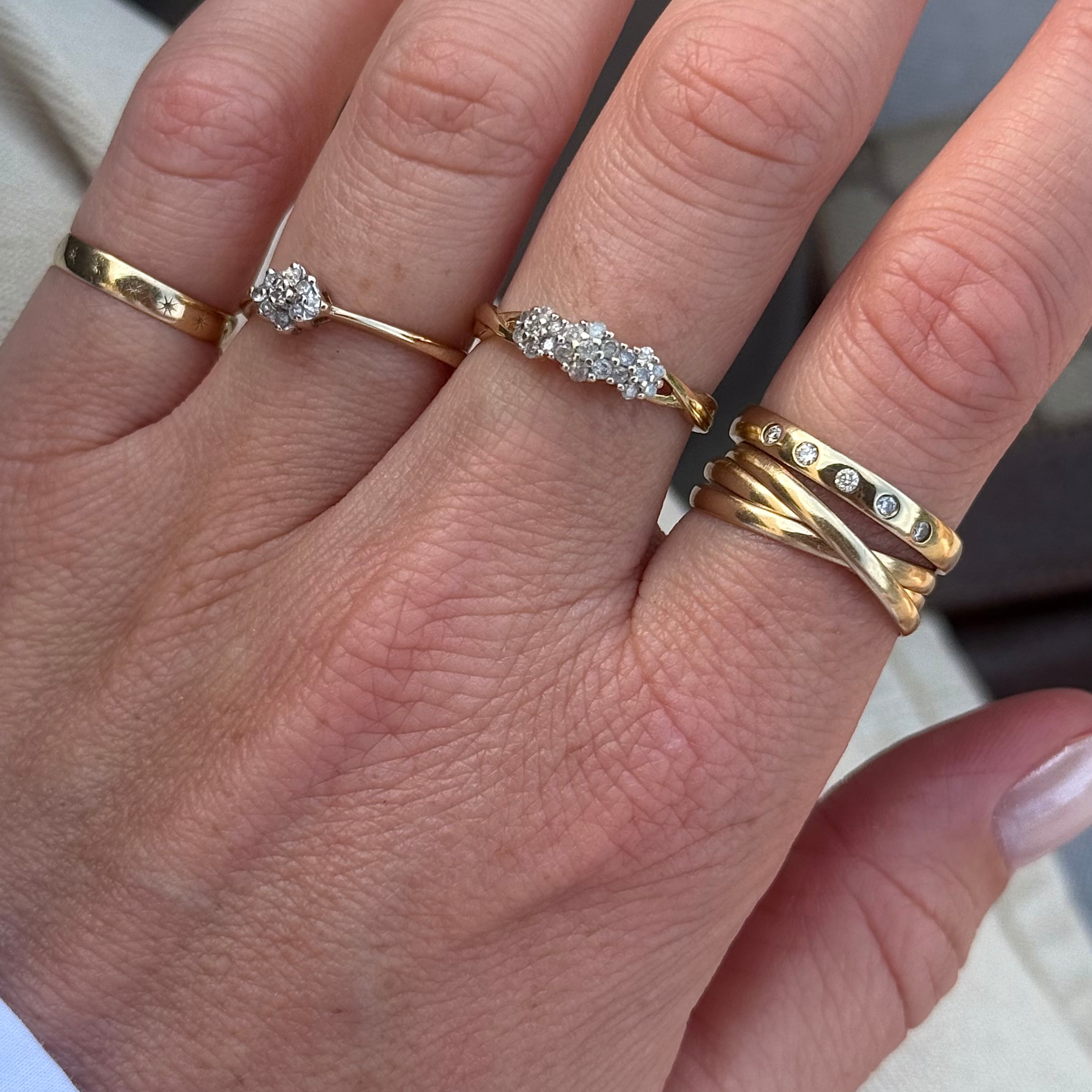 Diamant Bloem Trilogie Ring