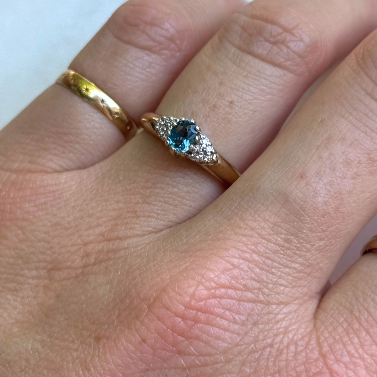 Topaas & Diamant Ring