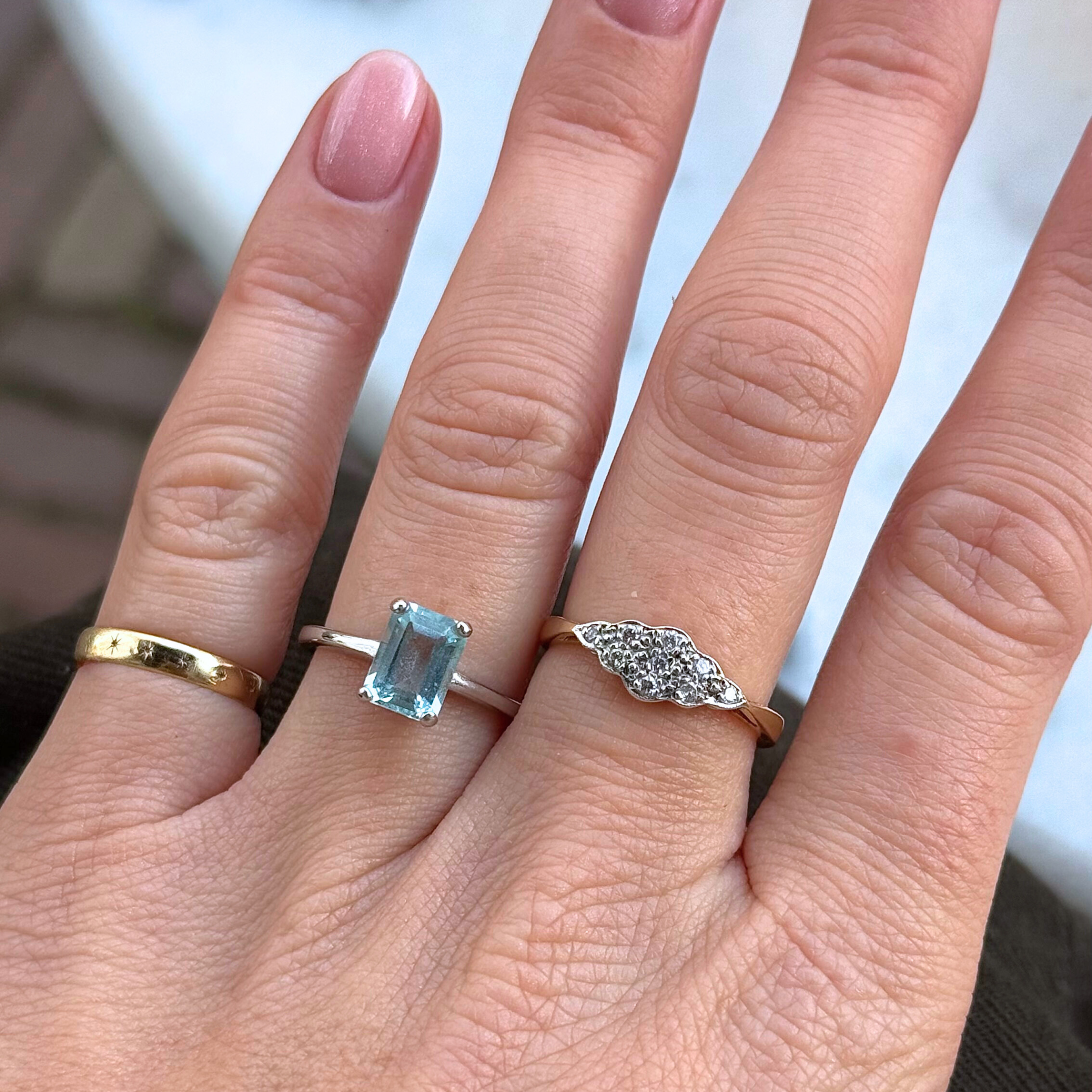 Aquamarijn Ring Witgoud