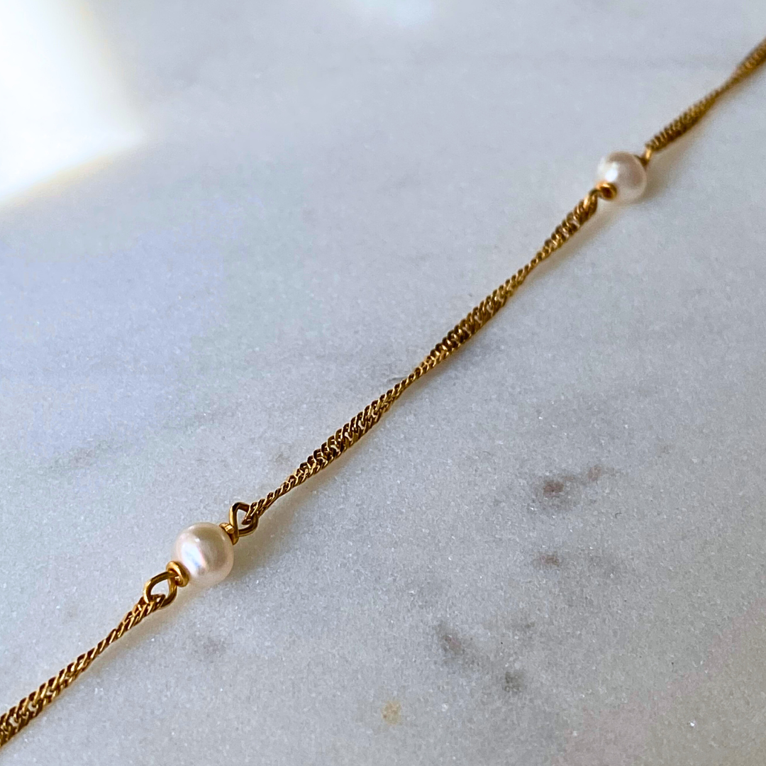 Singapore Parel Schakel | 14k Ketting 45 cm