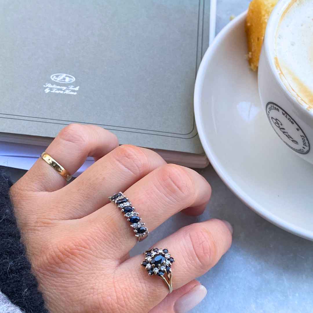 Maxime | 18k Diamant & Saffier Ring