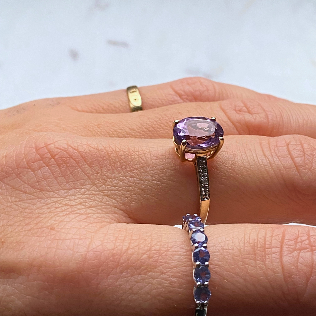 Alex | Diamant & Amethist Ring