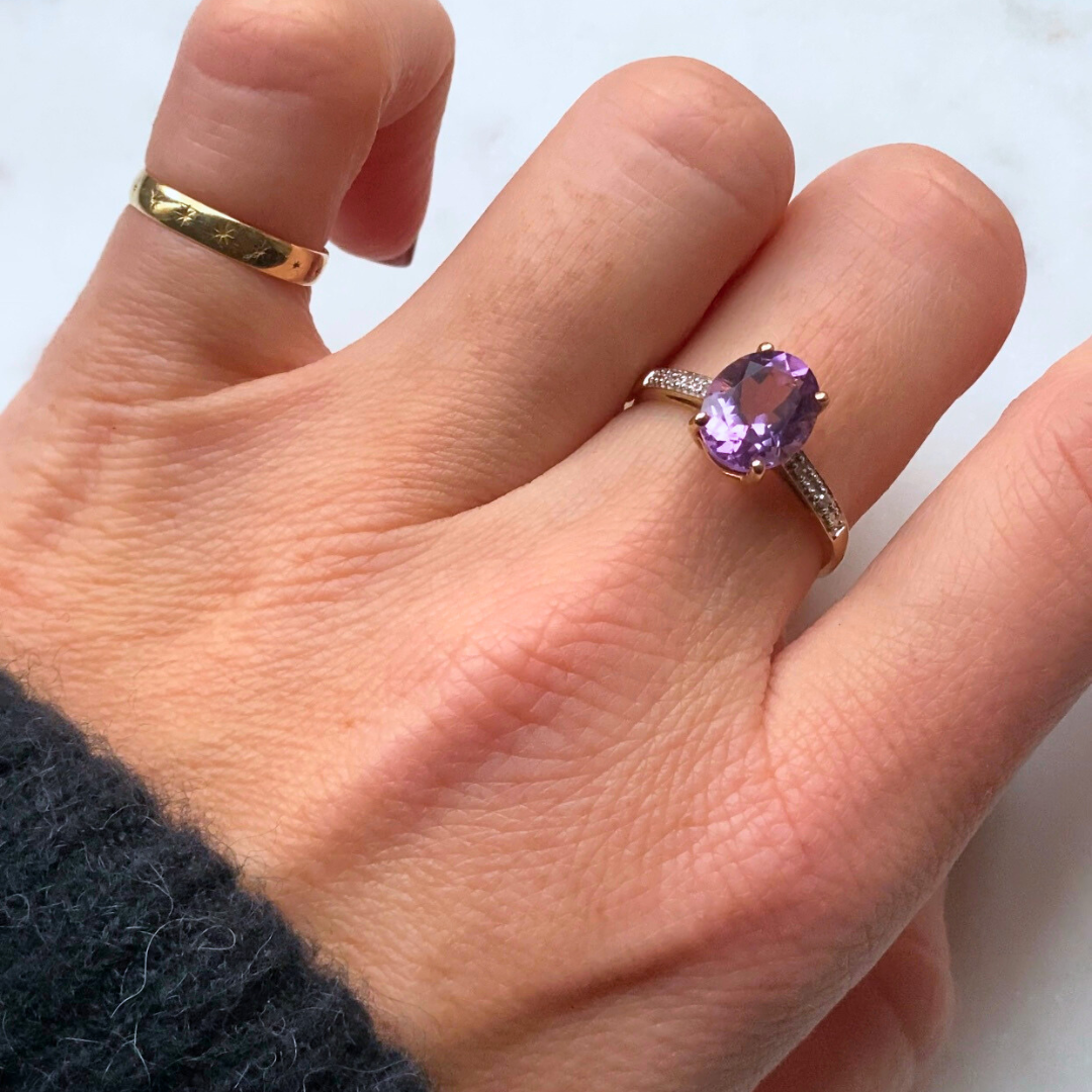 Alex | Diamant & Amethist Ring