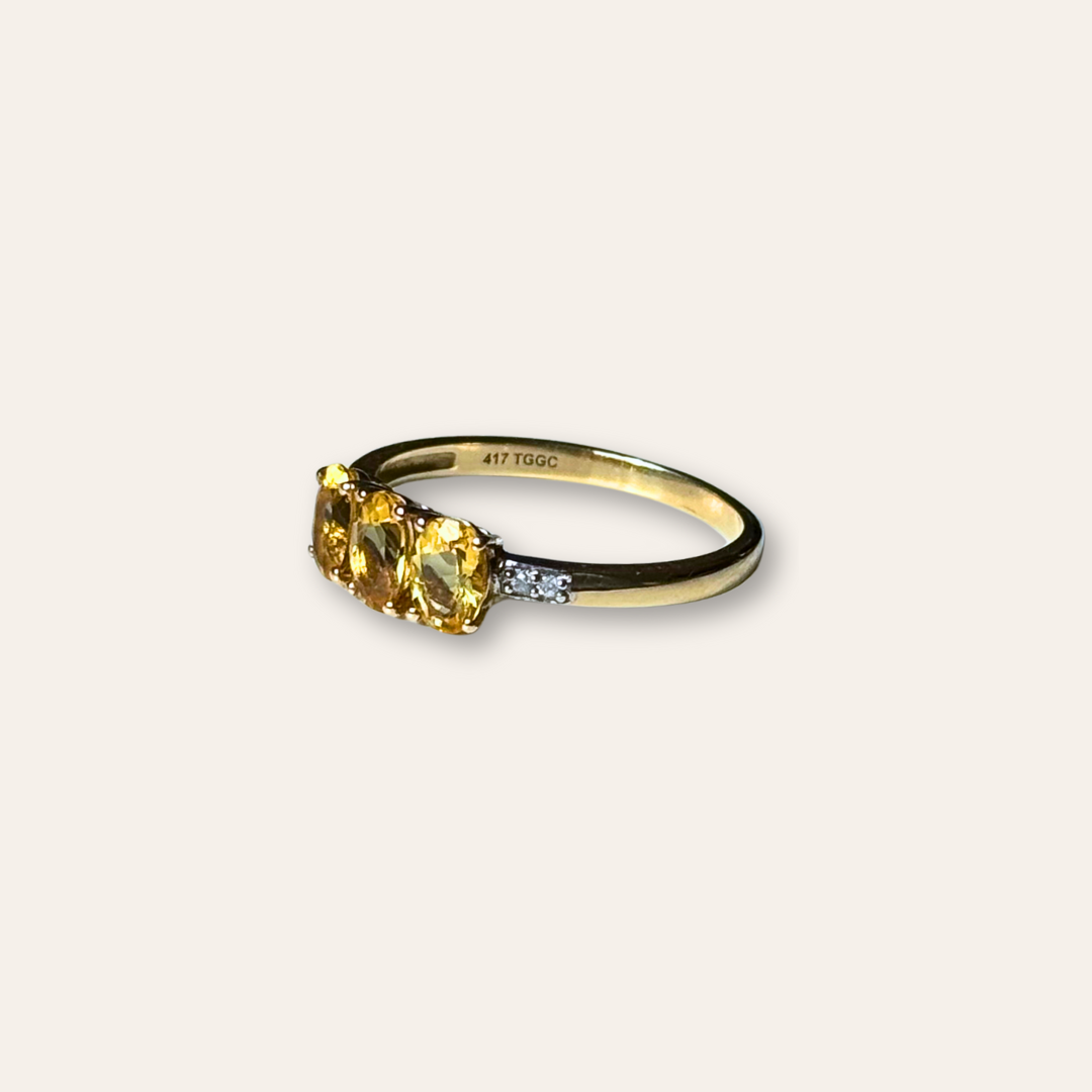 August | Citrien & Diamant Ring