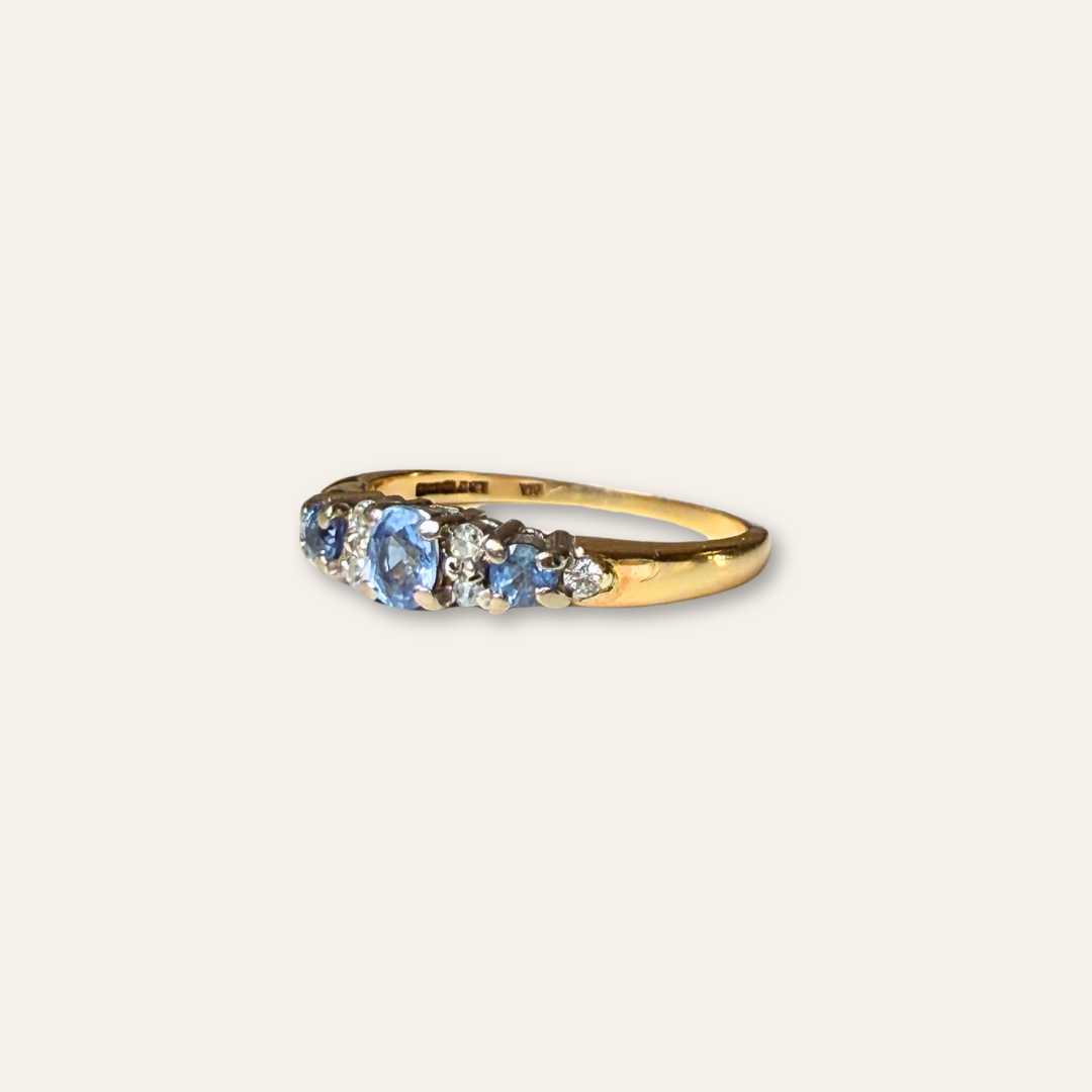 Gaya | Saffier & Diamant Rij Ring