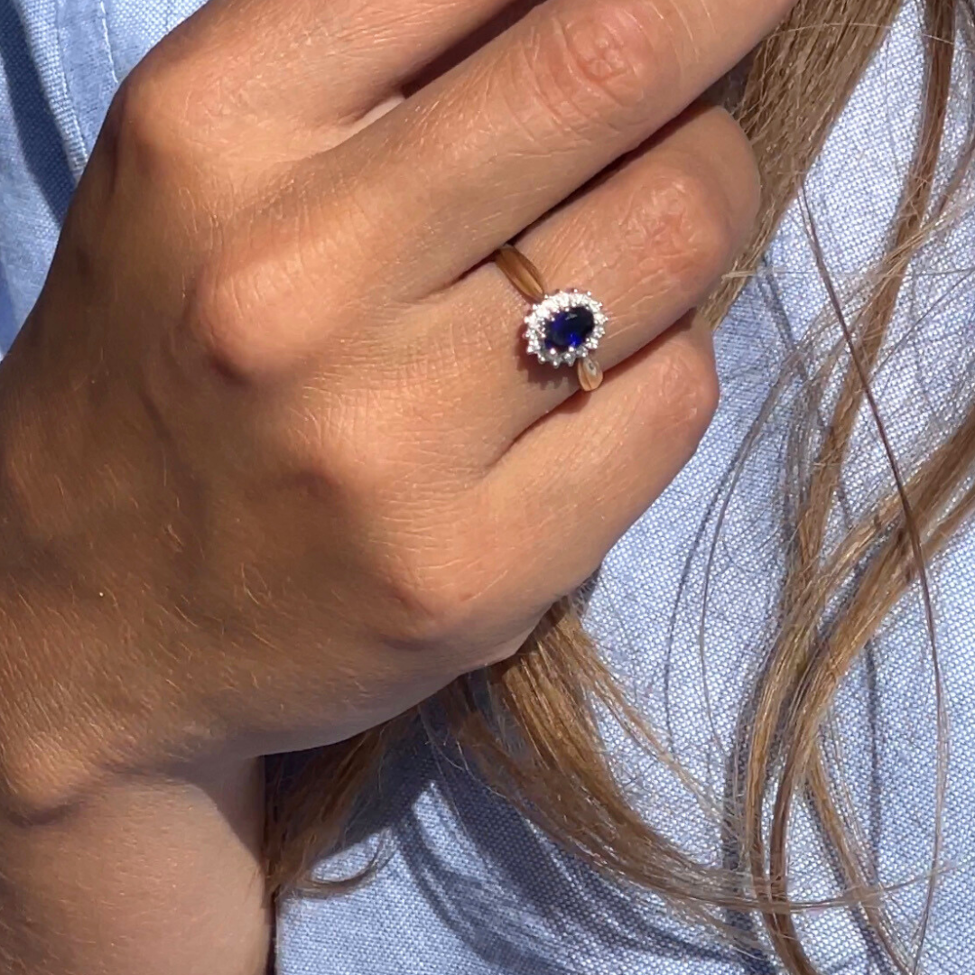 Harper | Saffier & Diamant Entourage Ring