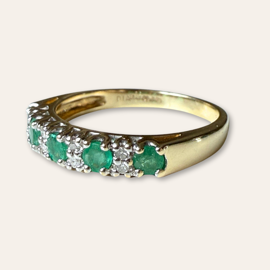 Jade | Smaragd & Diamant Rij Ring