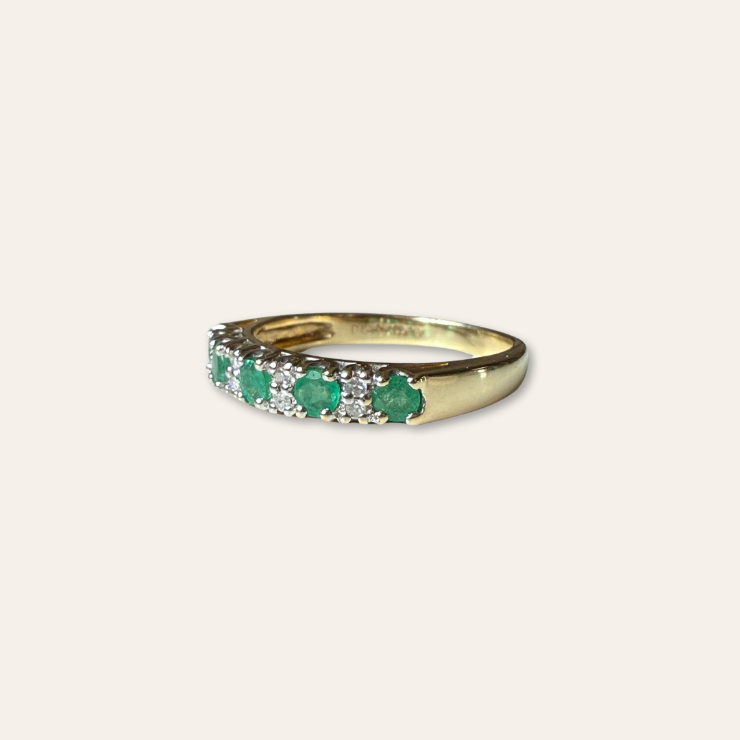 Jade | Smaragd & Diamant Rij Ring