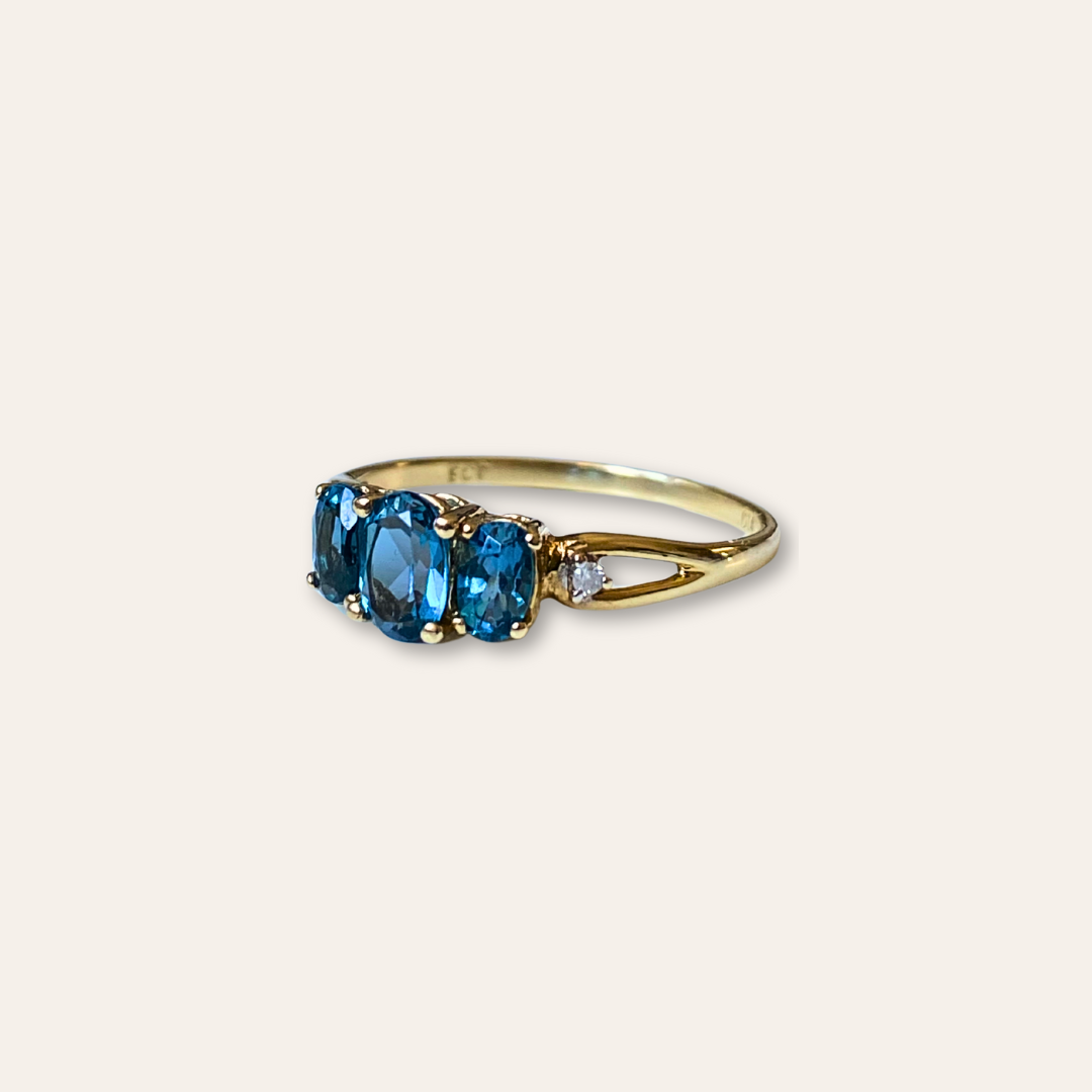 Lulu | Topaas & diamant Trilogy Ring