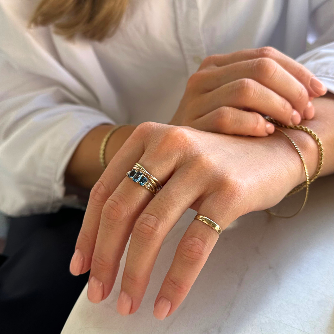 Lulu | Topaas & diamant Trilogy Ring