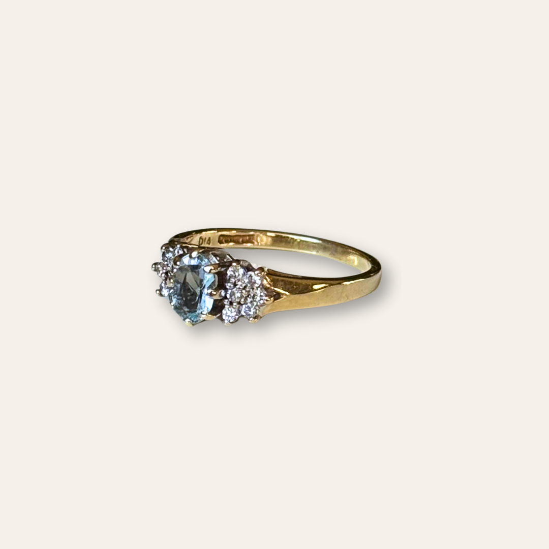 Mabel | Aquamarijn & Diamant Ring