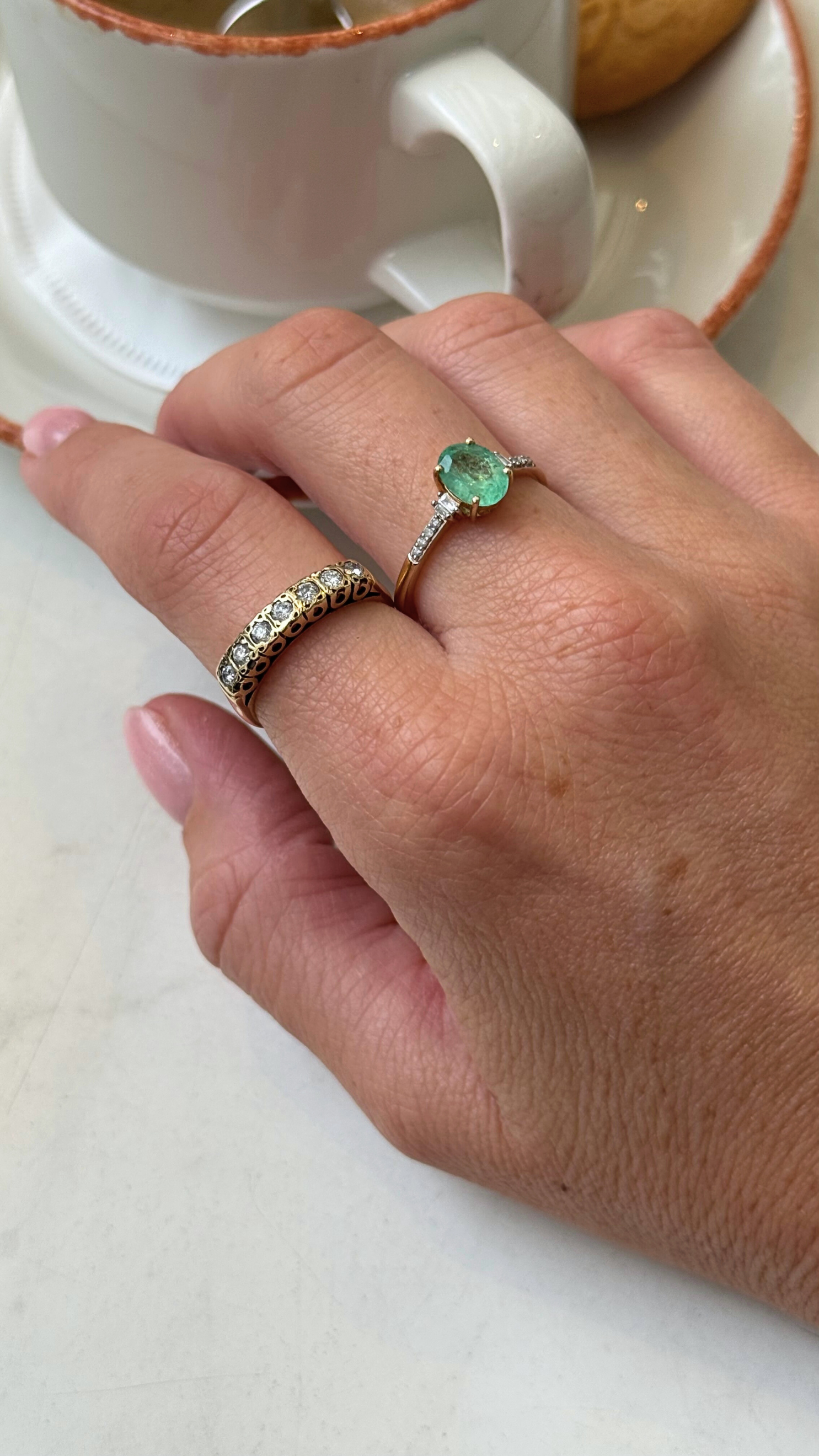 Olivia | Smaragd & Diamant Ring