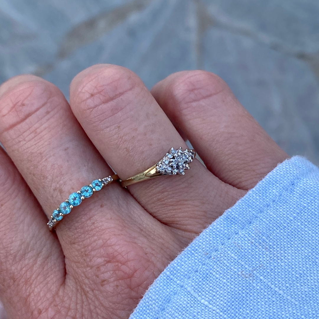 Sage | Diamant Cluster Ruit Ring