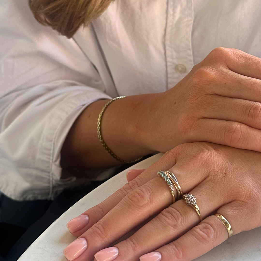 Rosa | Apatiet & Diamant Rij Ring