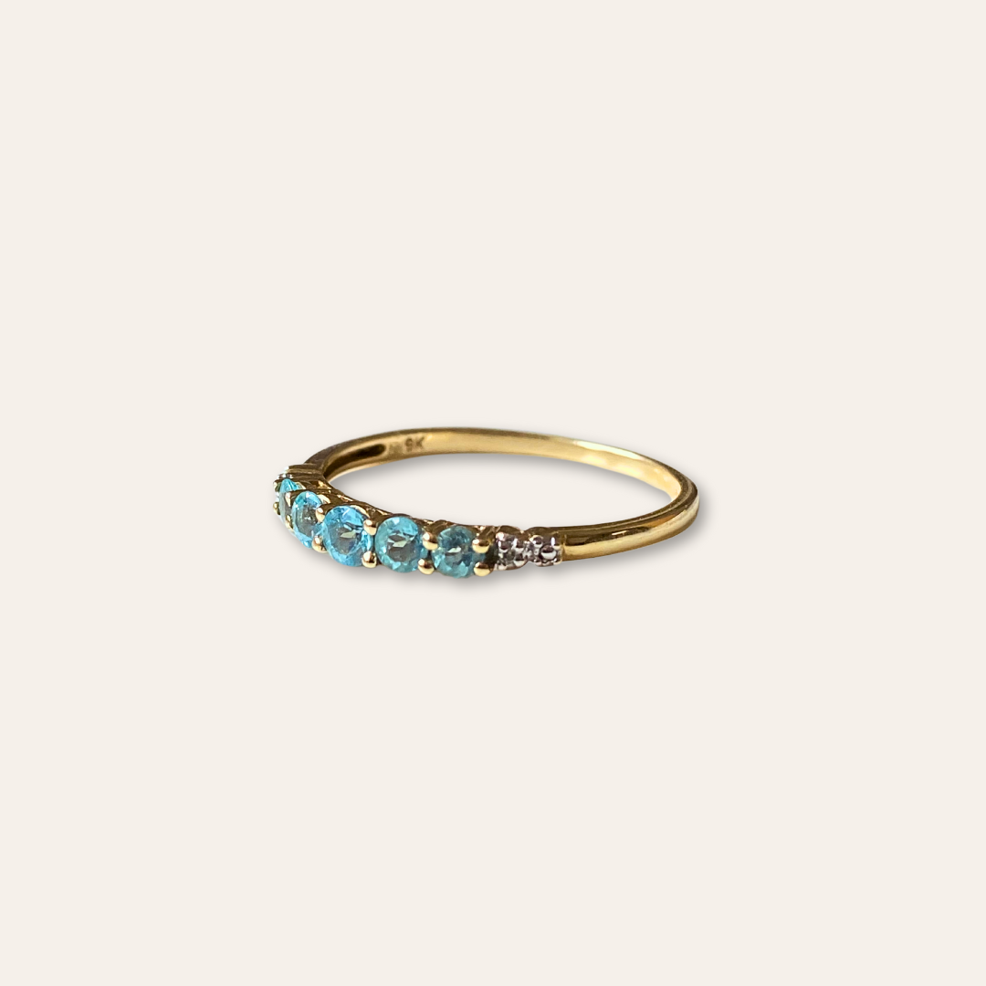 Rosa | Apatiet & Diamant Rij Ring