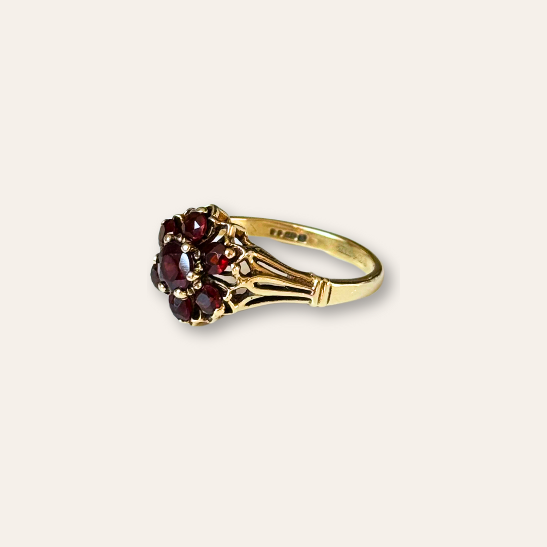 Sade | Granaat Bloem Ring