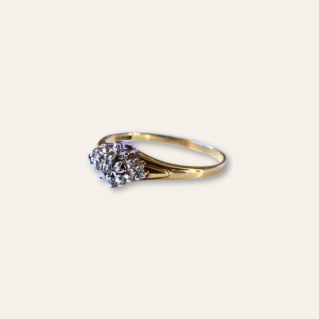 Sage | Diamant Cluster Ruit Ring