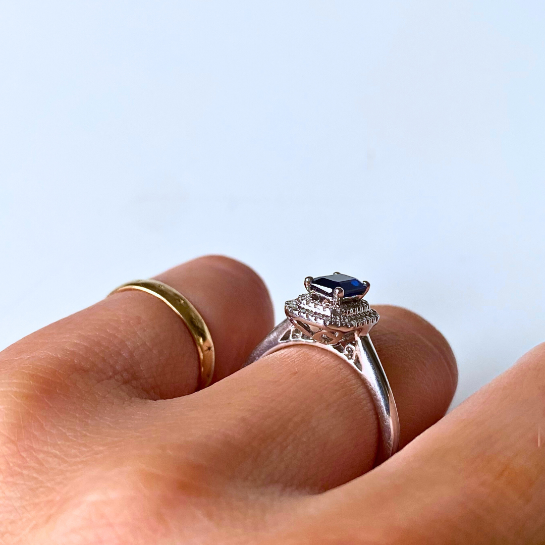 Sia | Saffier & Diamant Ring