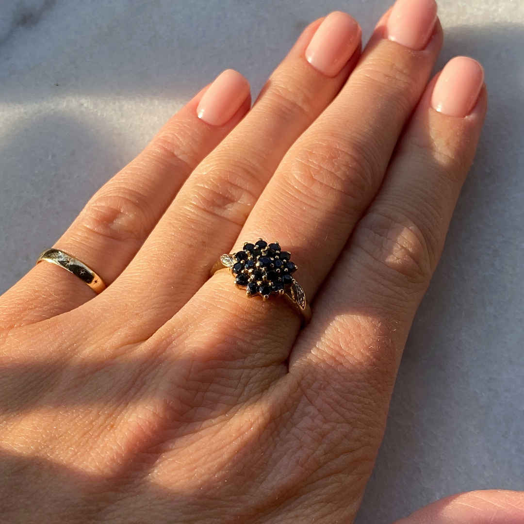 Sue | Saffier & Diamant Ring