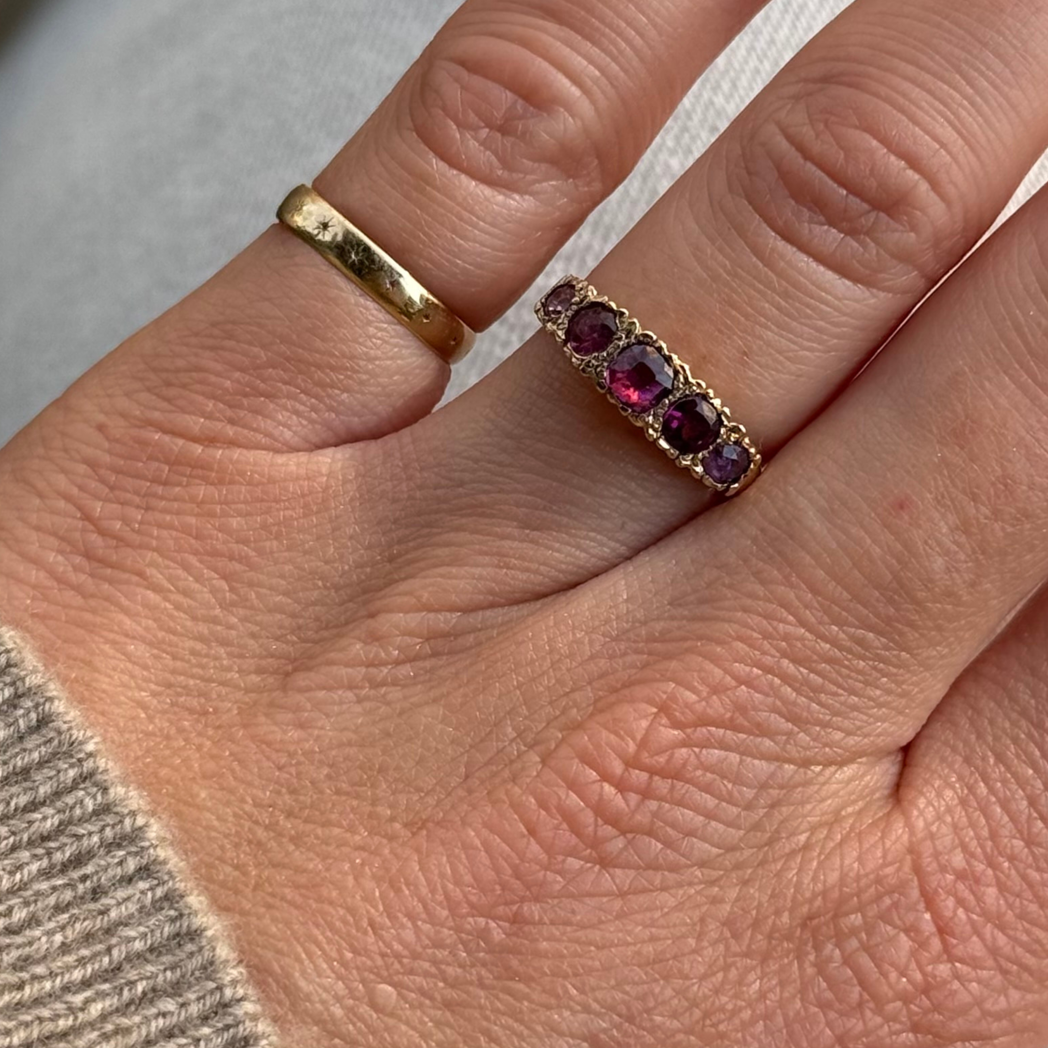 Almandien Granaat Rij Ring