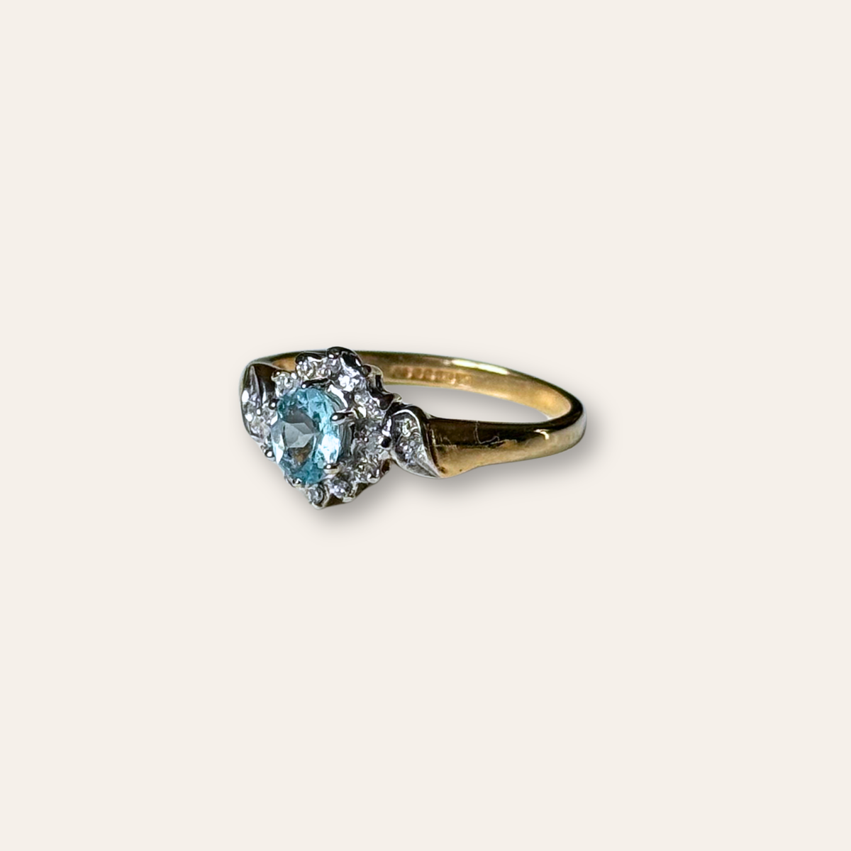 Aquamarijn & Diamant Entourage Ring