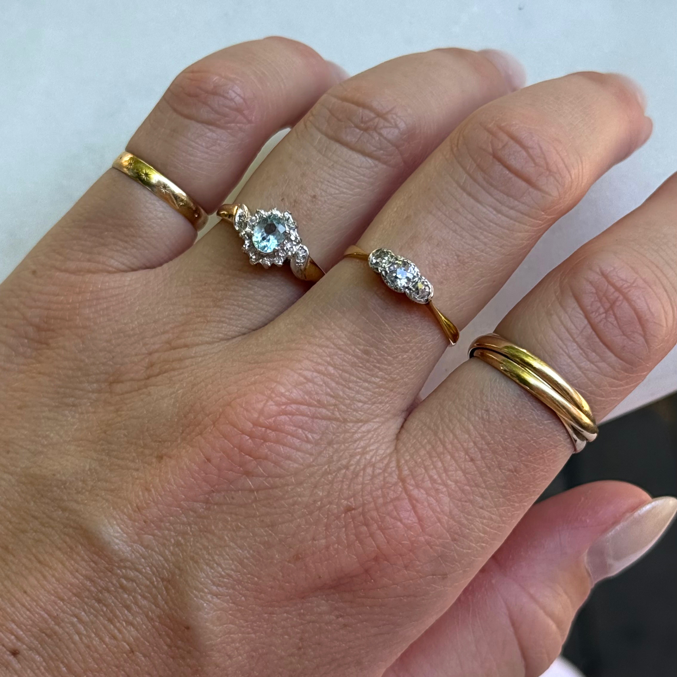 Aquamarijn & Diamant Entourage Ring