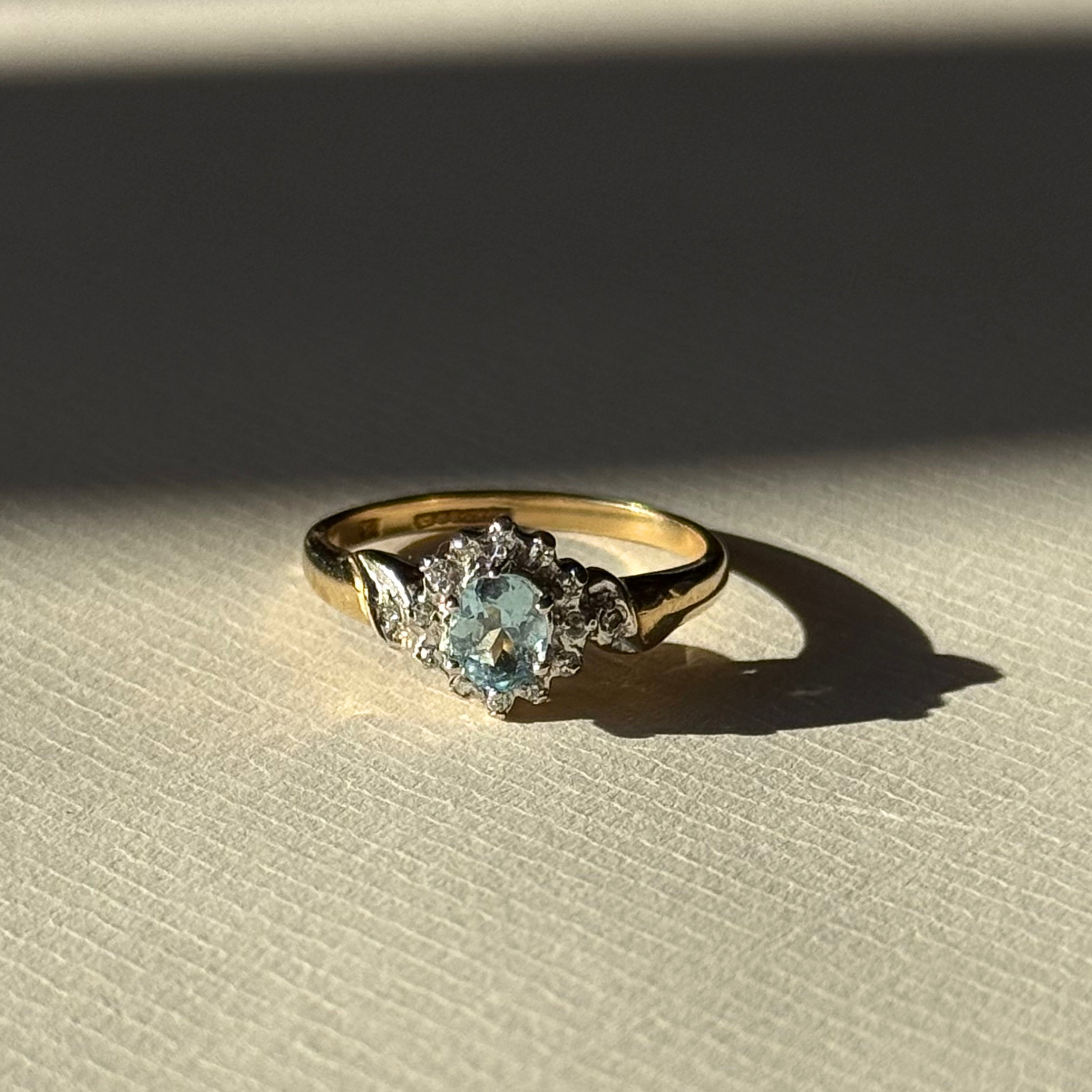 Aquamarijn & Diamant Entourage Ring