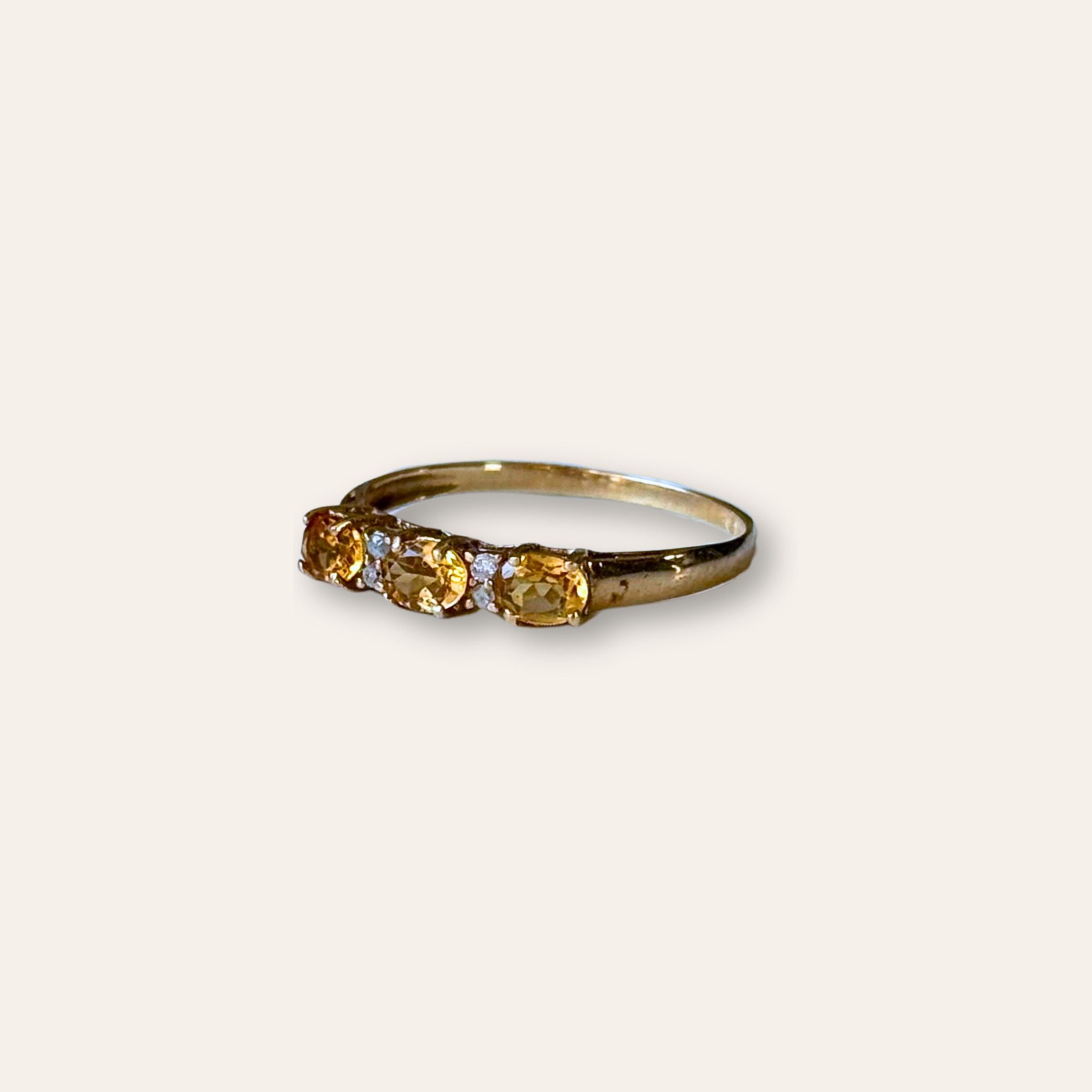 Citrien & Diamant Ring