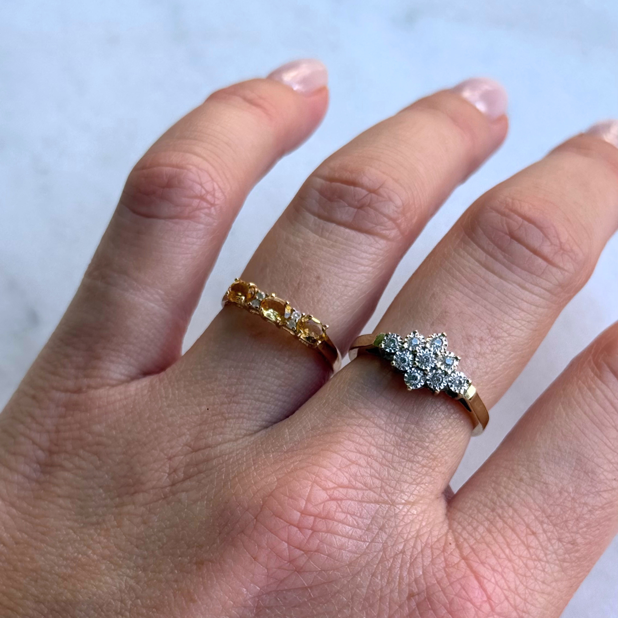 Citrien & Diamant Ring