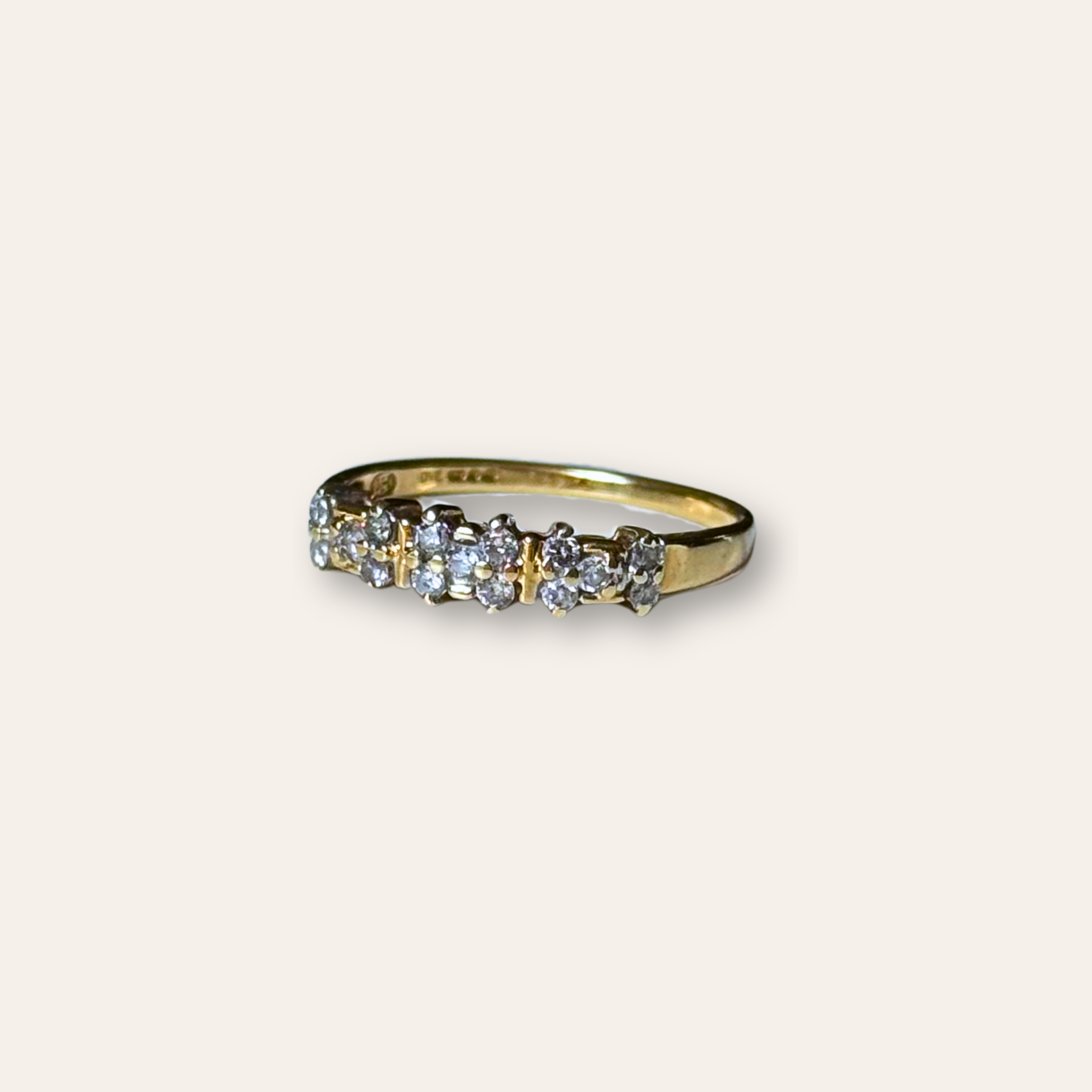 Diamant Rij Ring 14k