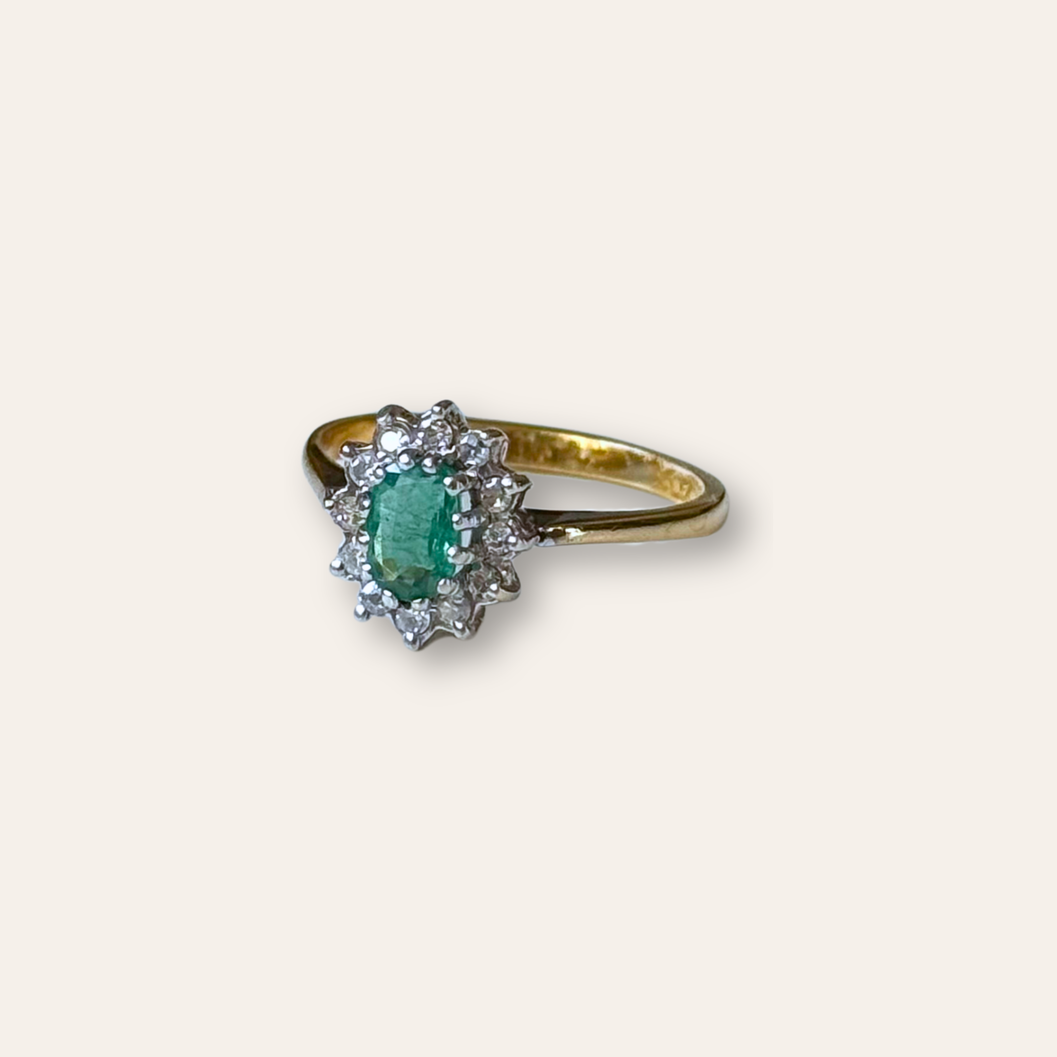 Smaragd & Diamant Entourage Ring 18k