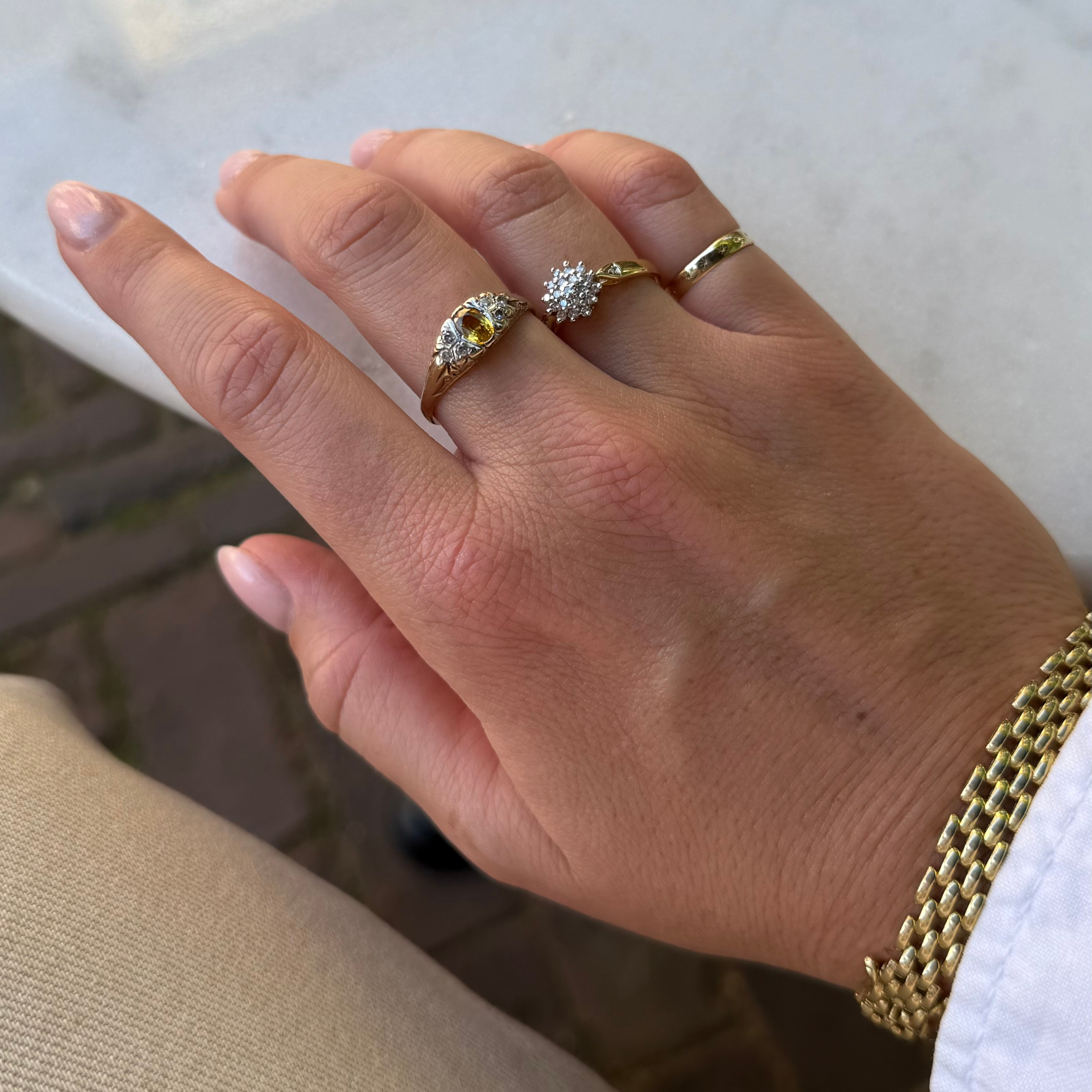 Gele Saffier & Diamant Ring