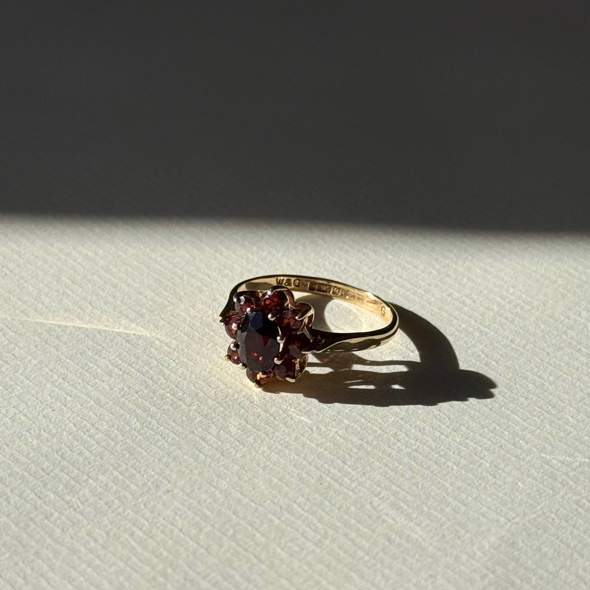 Granaat bloem Ring