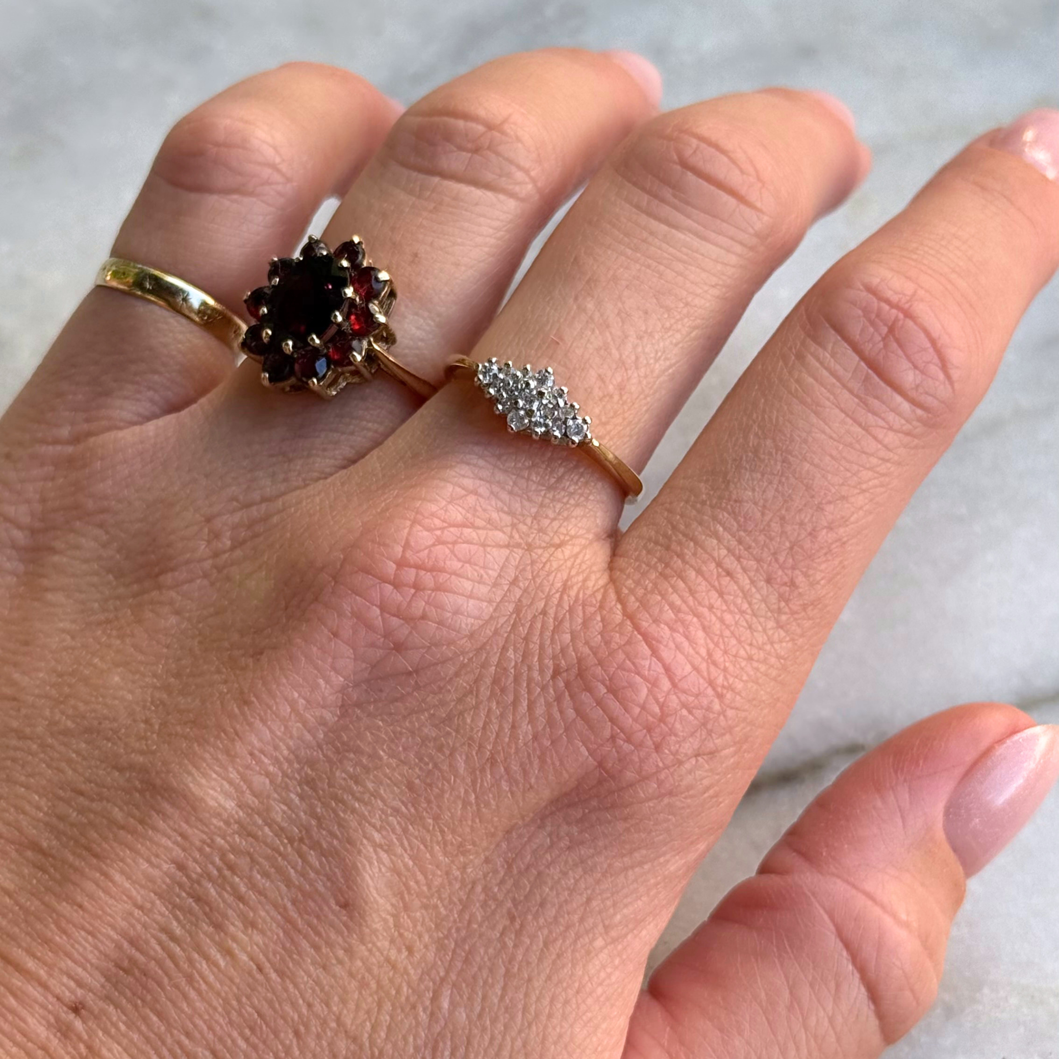 Granaat Bloem Ring