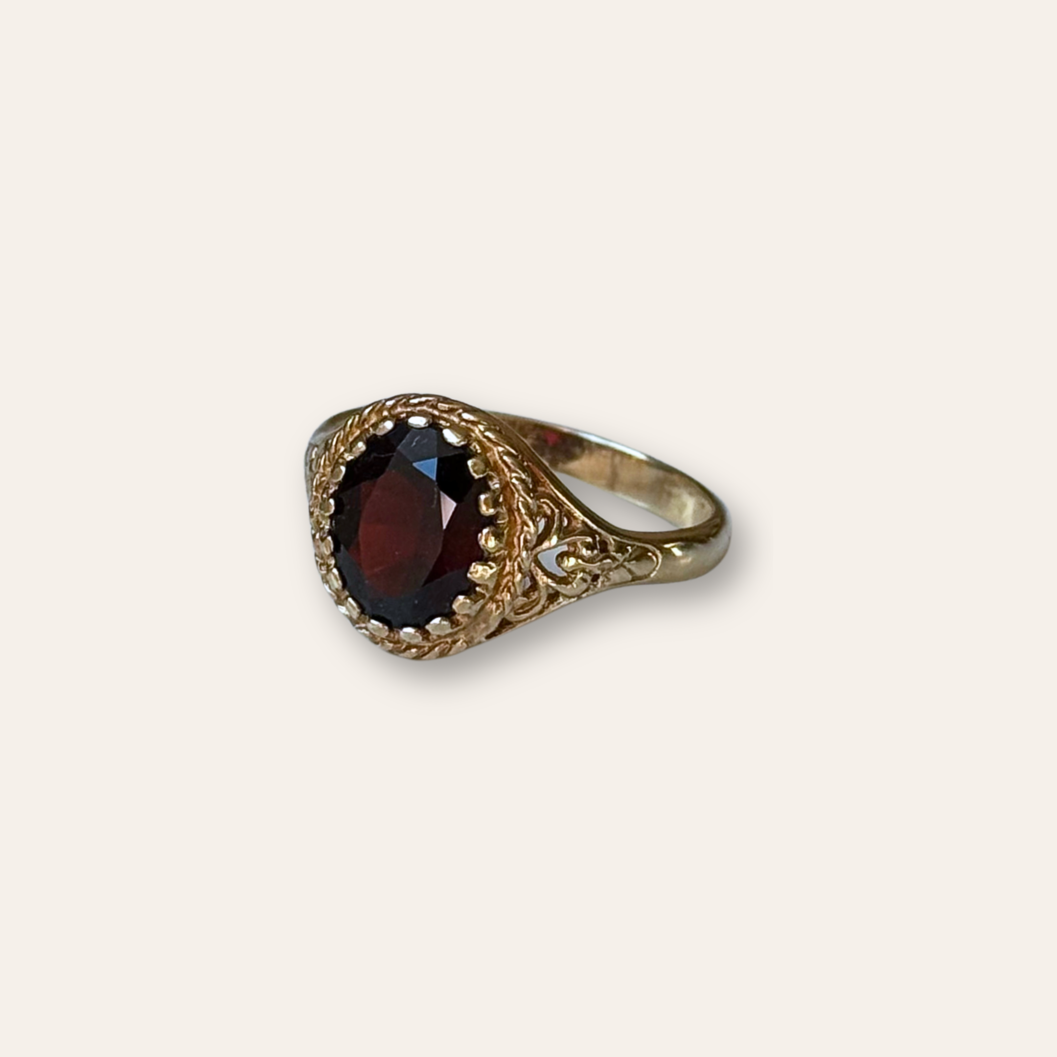 Granaat Solitair Ring