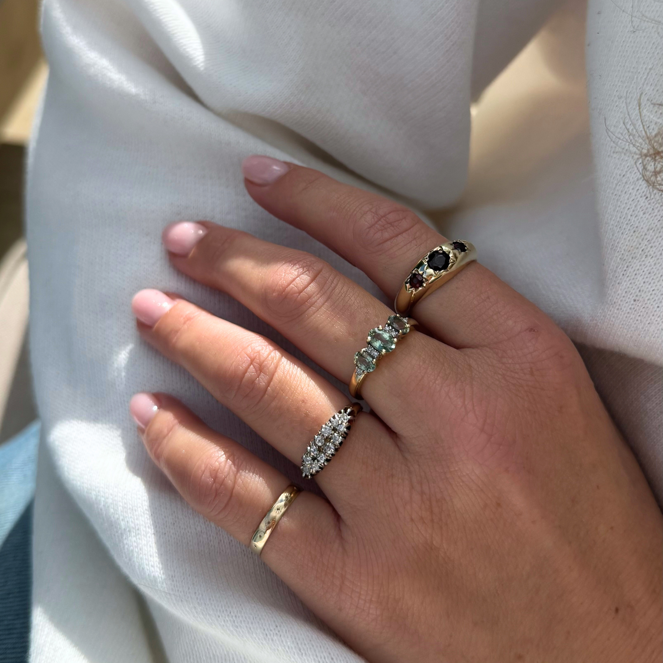 Diamant Cluster Rij Ring 18k