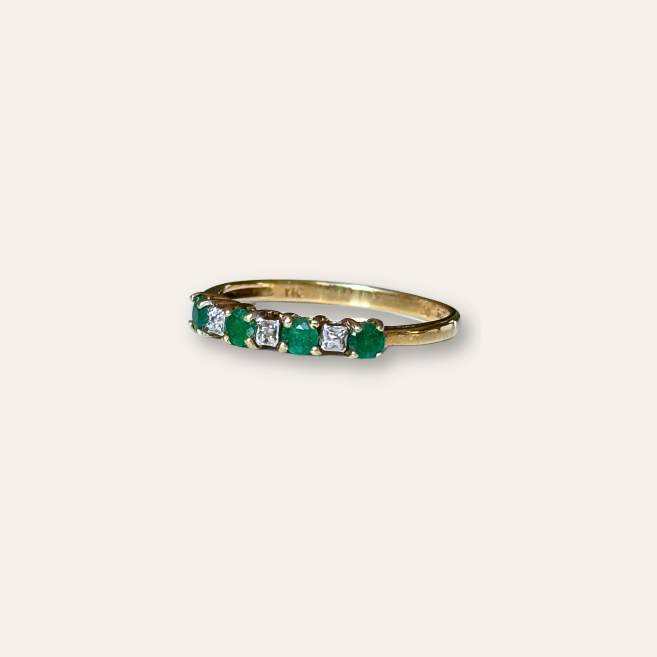 Smaragd & Diamant Rij Ring
