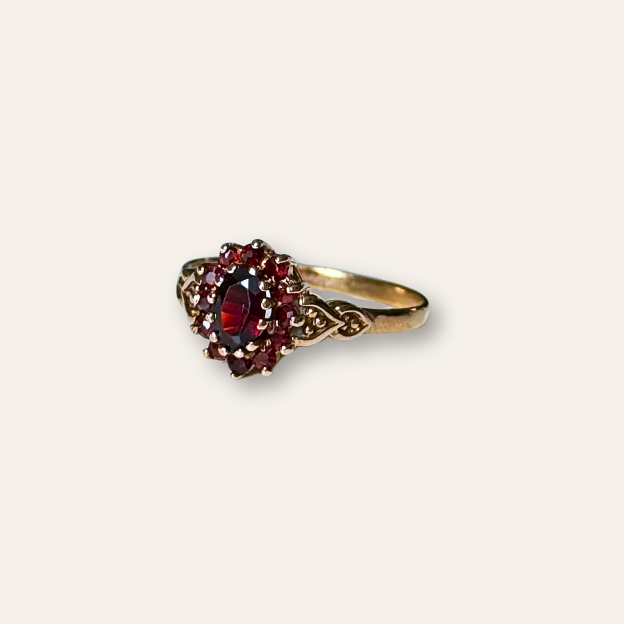 Granaat Bloem Ring