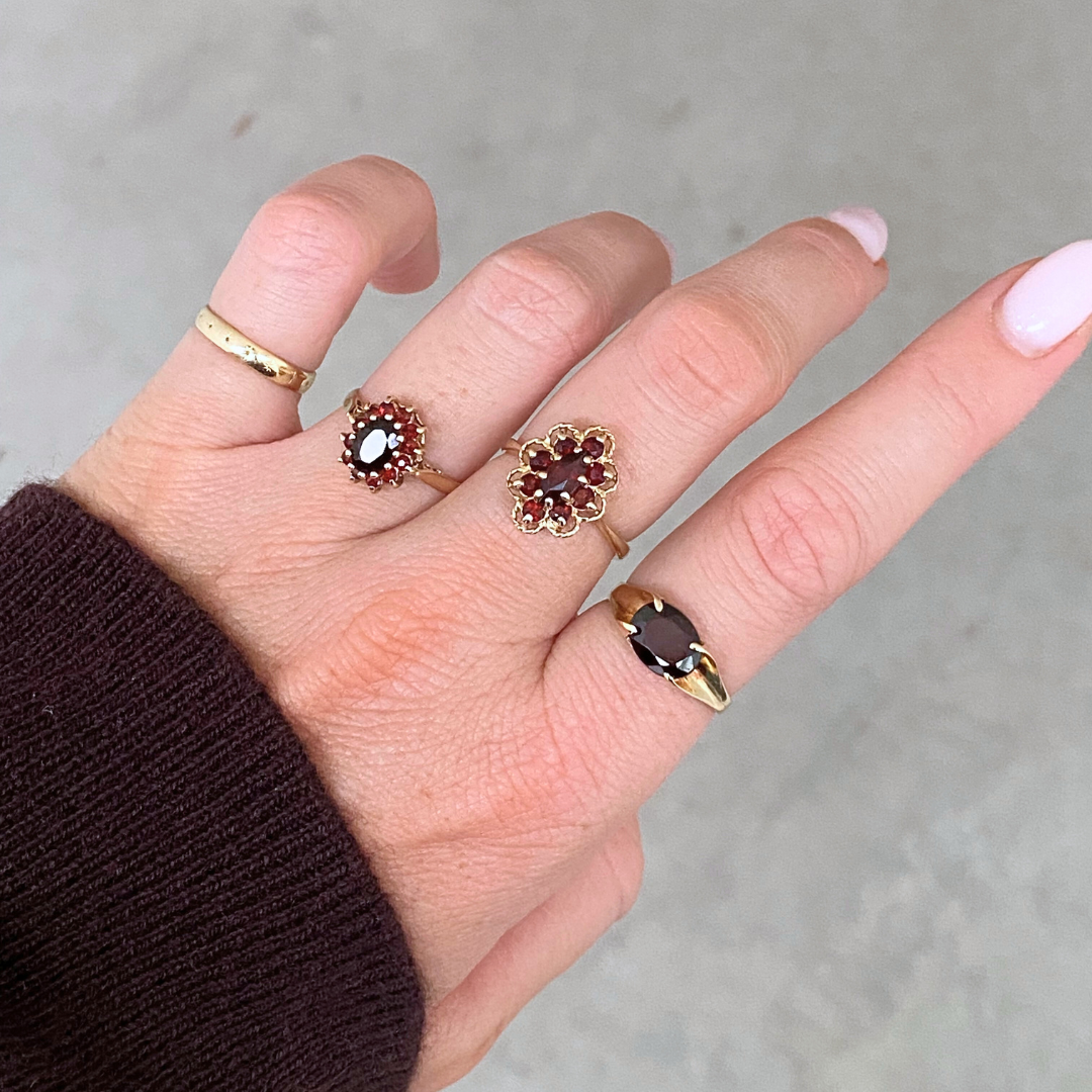 Daisy | Granaat Bloem Ring
